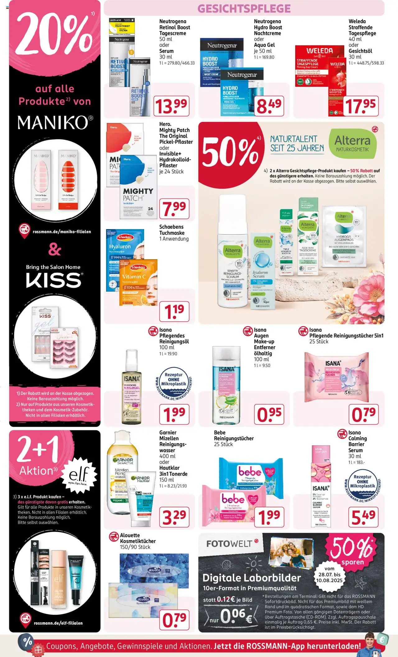 Rossmann Prospekt 	 - gültig ab dem 04.08.2025 | Seite: 10 | Produkte: Creme, Augen Make-Up Entferner, Wasser, Tuchmaske