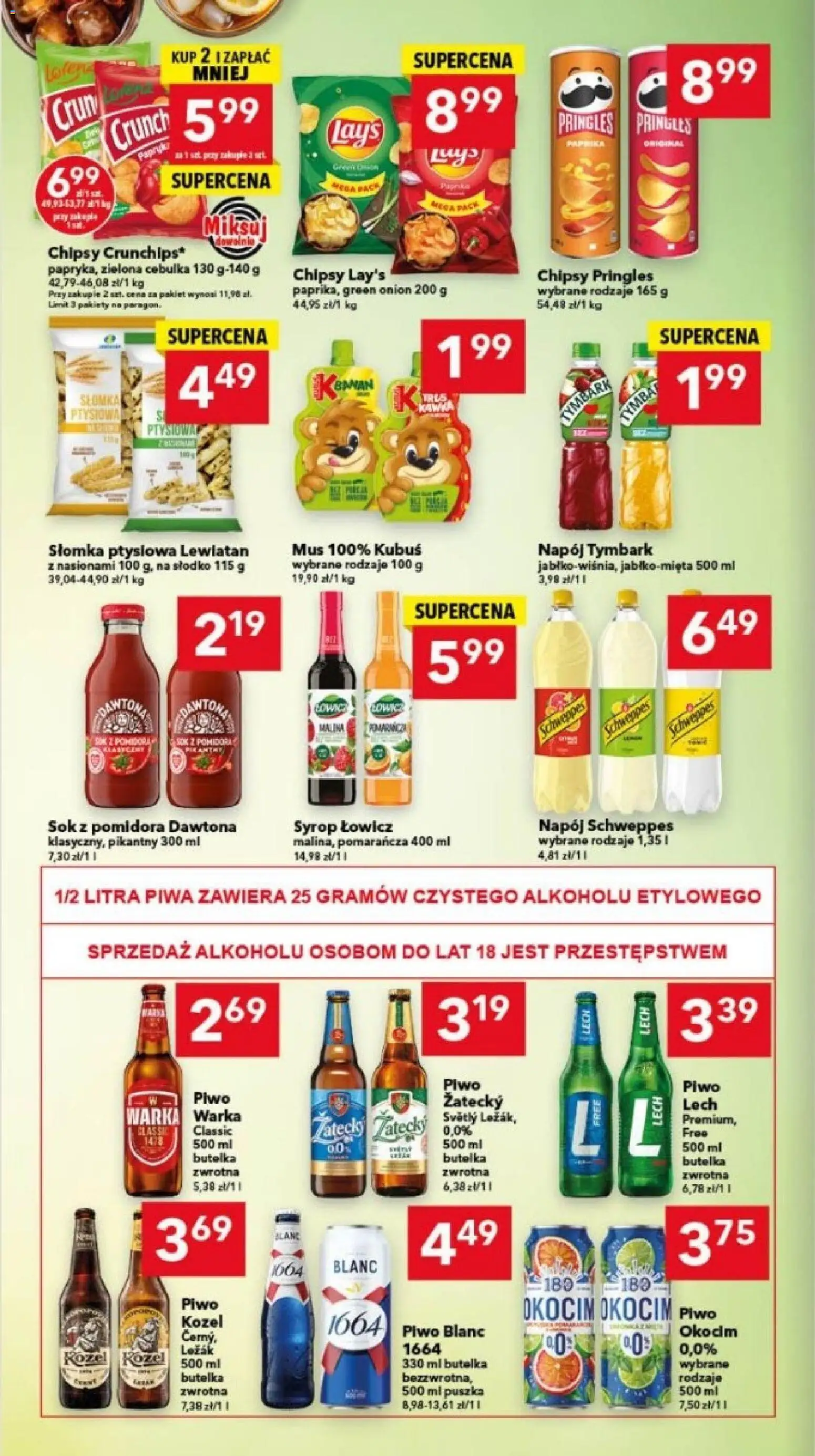 Lewiatan gazetka - Bydgoszcz od 20.11.2025 | Strona: 6 | Produkty: Syrop, Chipsy, Leżak, Piwo kozel