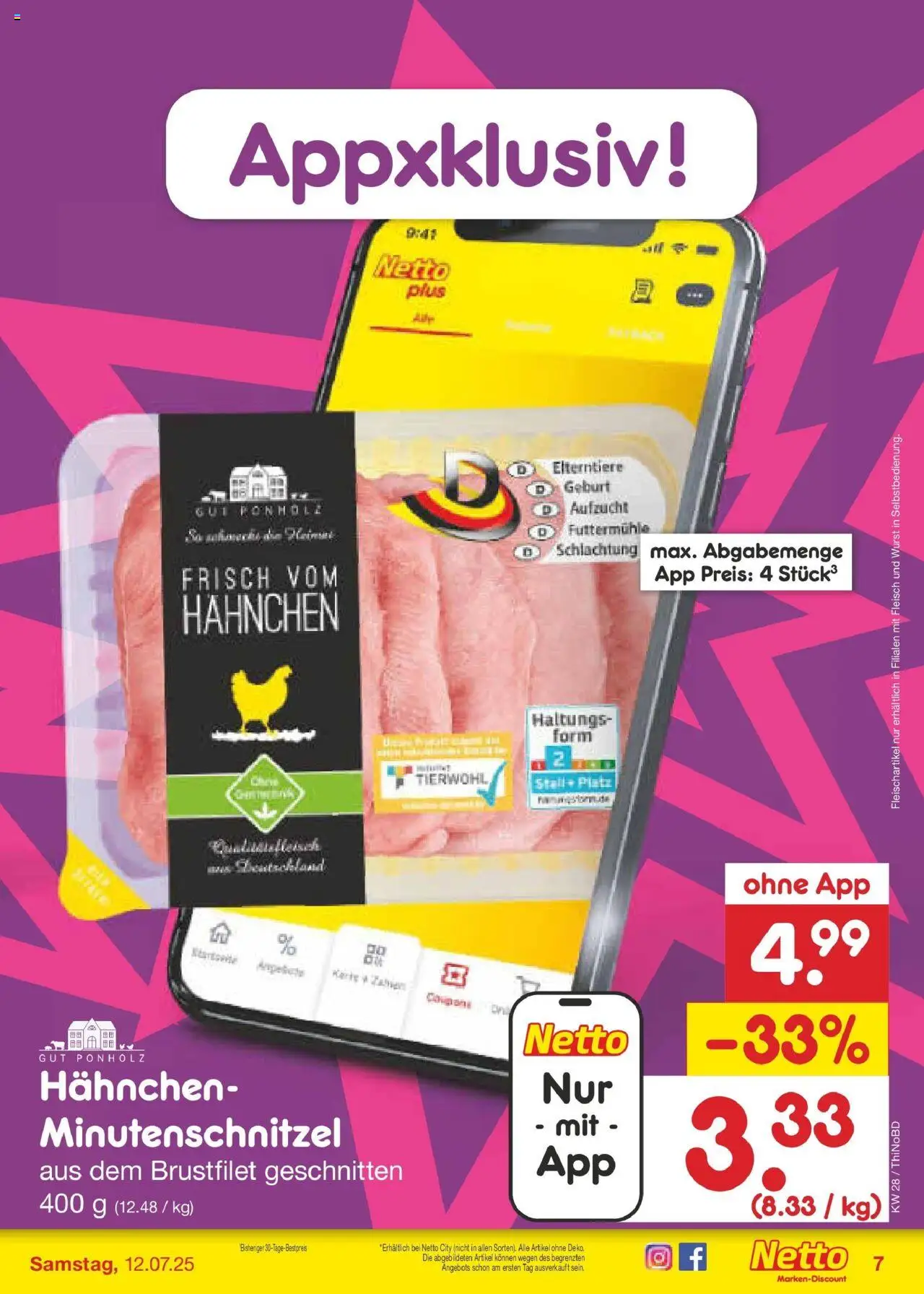 Netto Marken-Discount prospekt Herzberg	 - gültig ab dem 07.07.2025 | Seite: 9 | Produkte: Hahnchen, Wurst, Fleisch