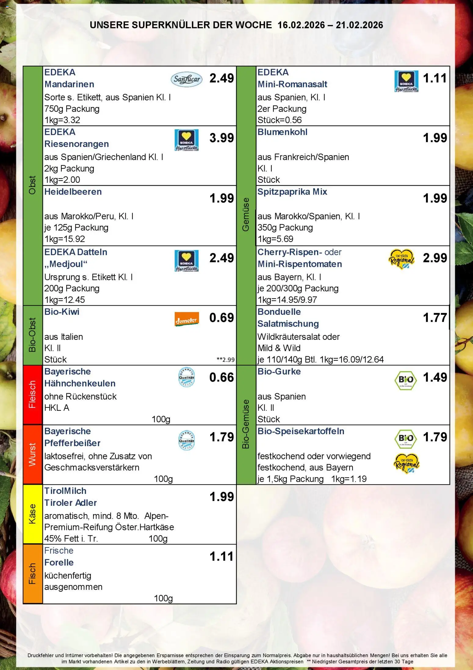 Simmel - Bayern – gültig ab 16.02.2026 | Seite: 8 | Produkte: Käse, Heidelbeeren, Blumenkohl, Radio