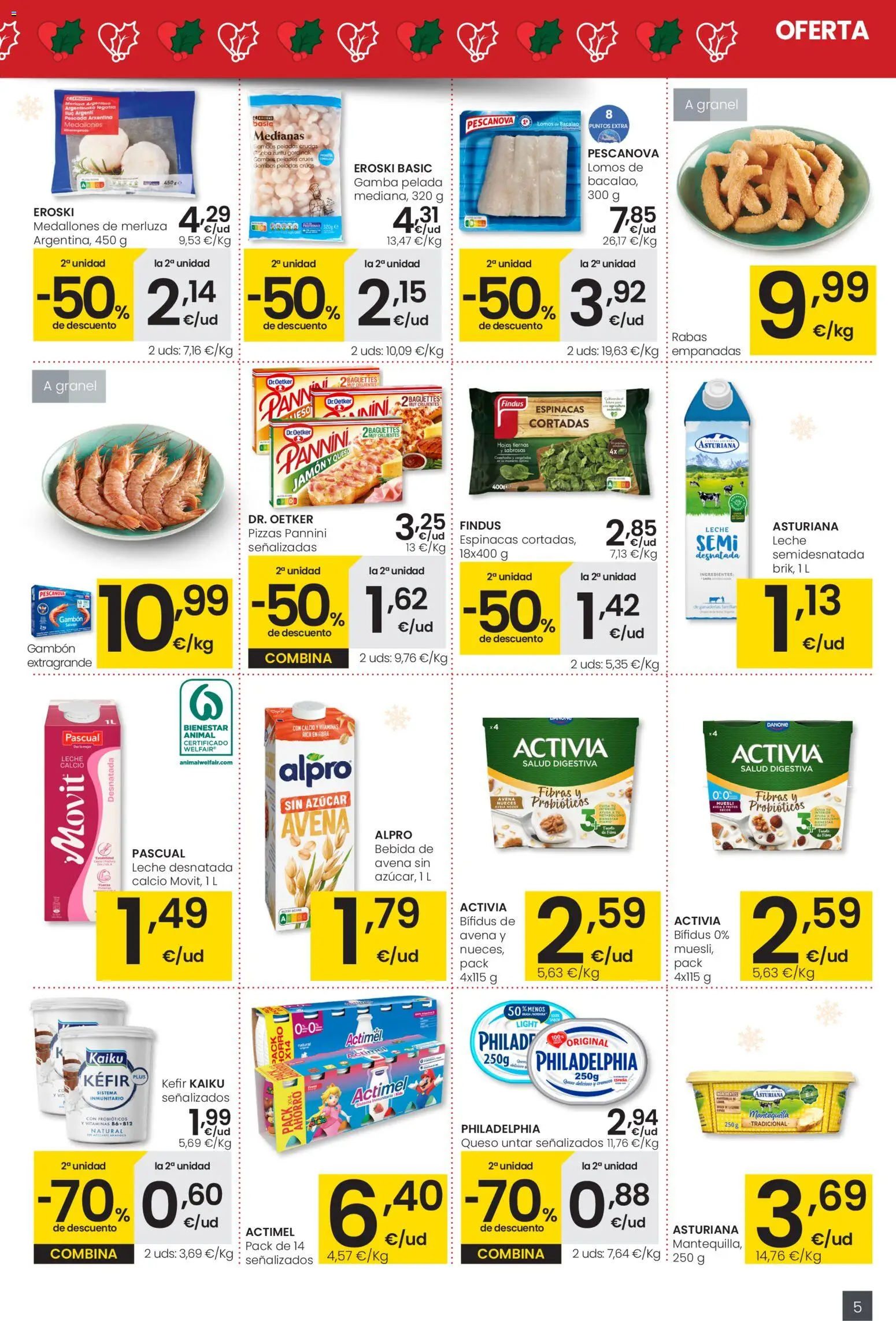 Eroski - Ofertón Navidad Aliprox │ válido desde el 27.11.2025 | Página: 5 | Productos: Leche desnatada, Leche, Πορσελάνη, Συσκευή ροής