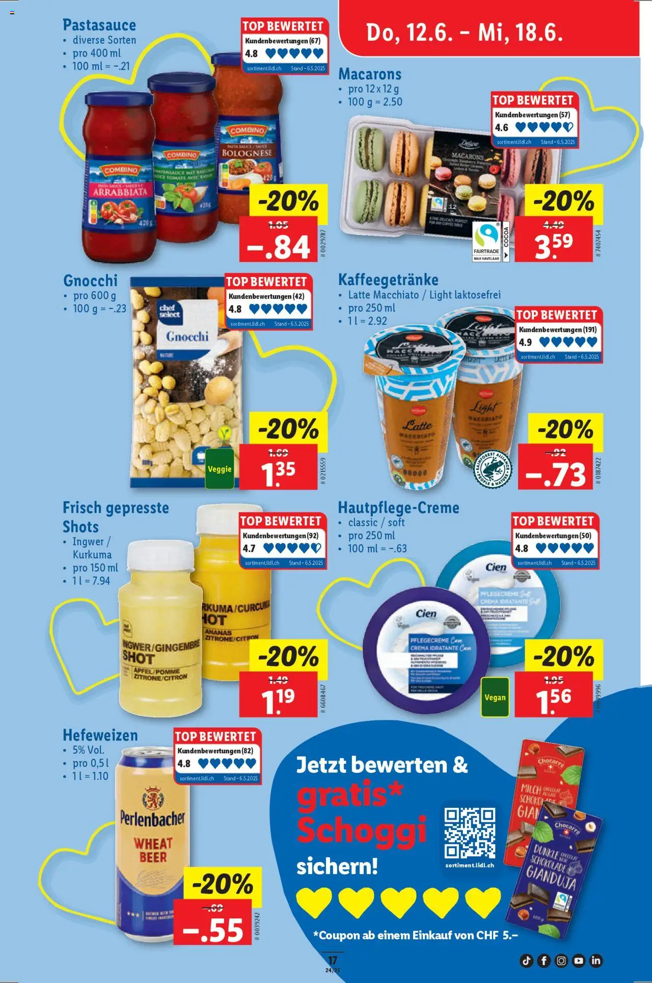 Lidl Aktionen ab 12.06.2025 | Seite: 17 | Produkte: Milch, Schokolade, Ananas, Top