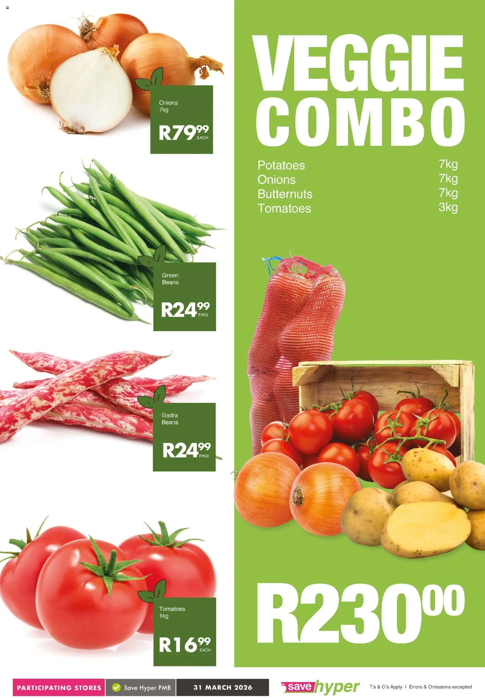 New Save catalogue – valid from 31.03.2026 | Page: 3 | Products: Beans, Tomatoes, Potatoes, Onions