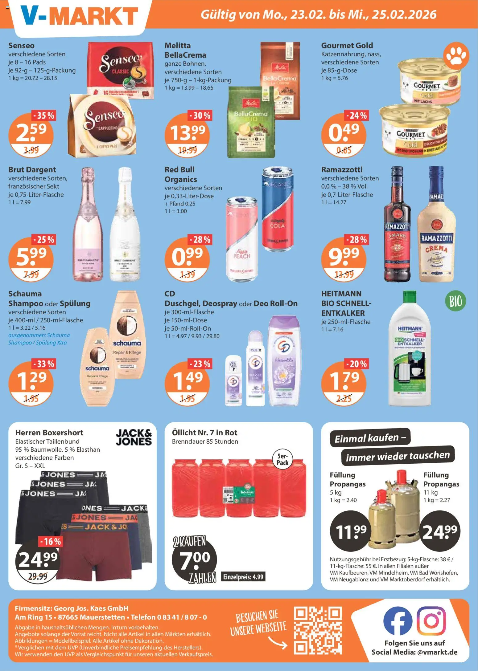 V-Markt - Schwaben / Oberbayern – gültig ab 19.02.2026 | Seite: 20 | Produkte: Red bull, Bad, Ramazzotti, Telefon