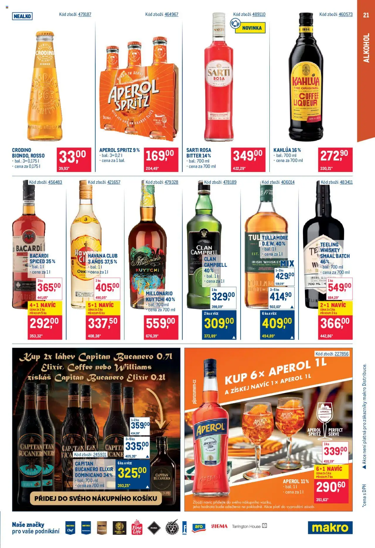 Makro leták - Gastronomie od 18.06.2025 | Strana: 21 | Produkty: Crodino, Capitán Bucanero, Havana club, Láhev