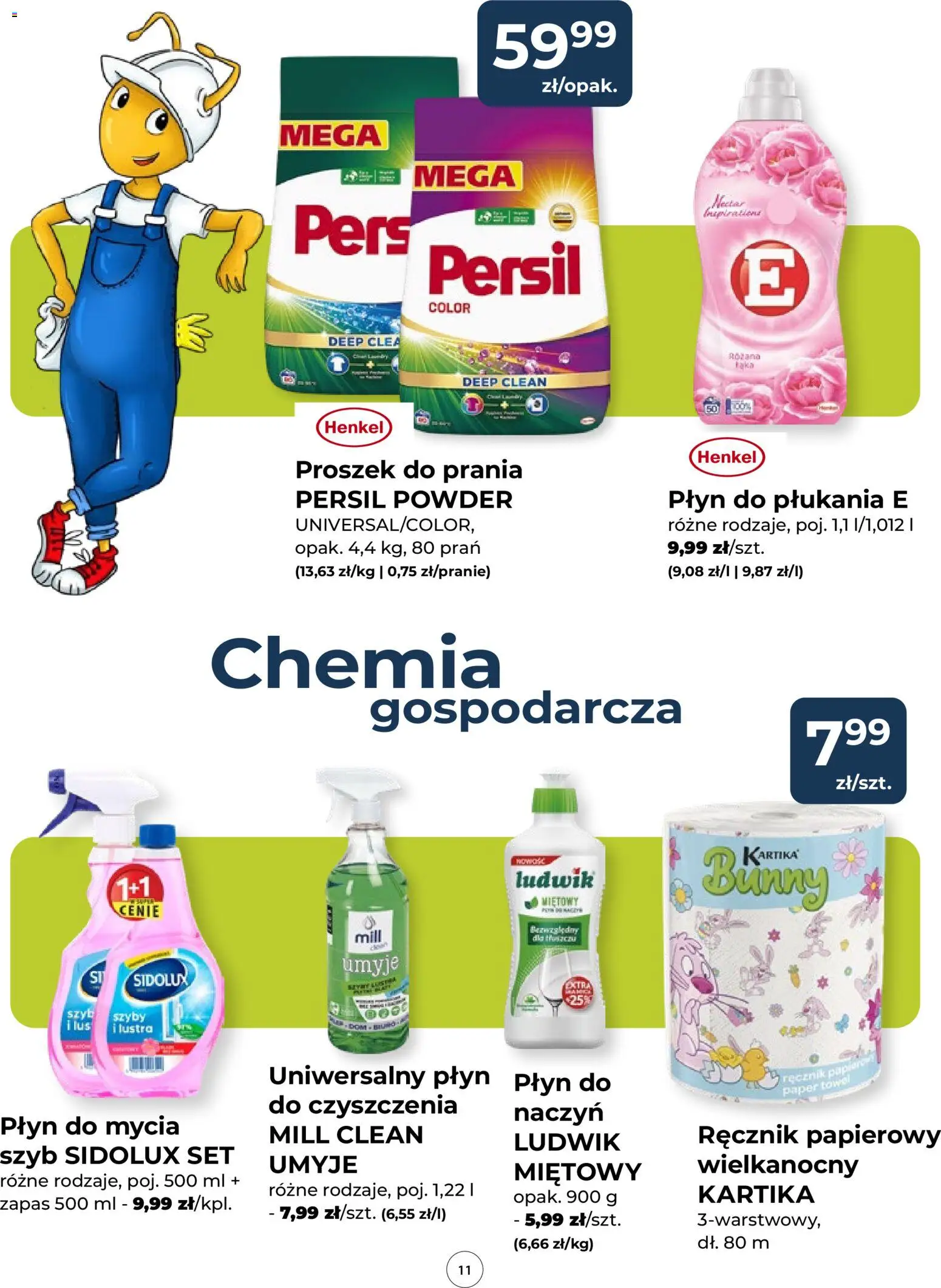 Mrówka gazetka od 12.03.2026 | Strona: 11 | Produkty: Płyn do mycia szyb, Persil, Proszek do prania, Ręcznik papierowy