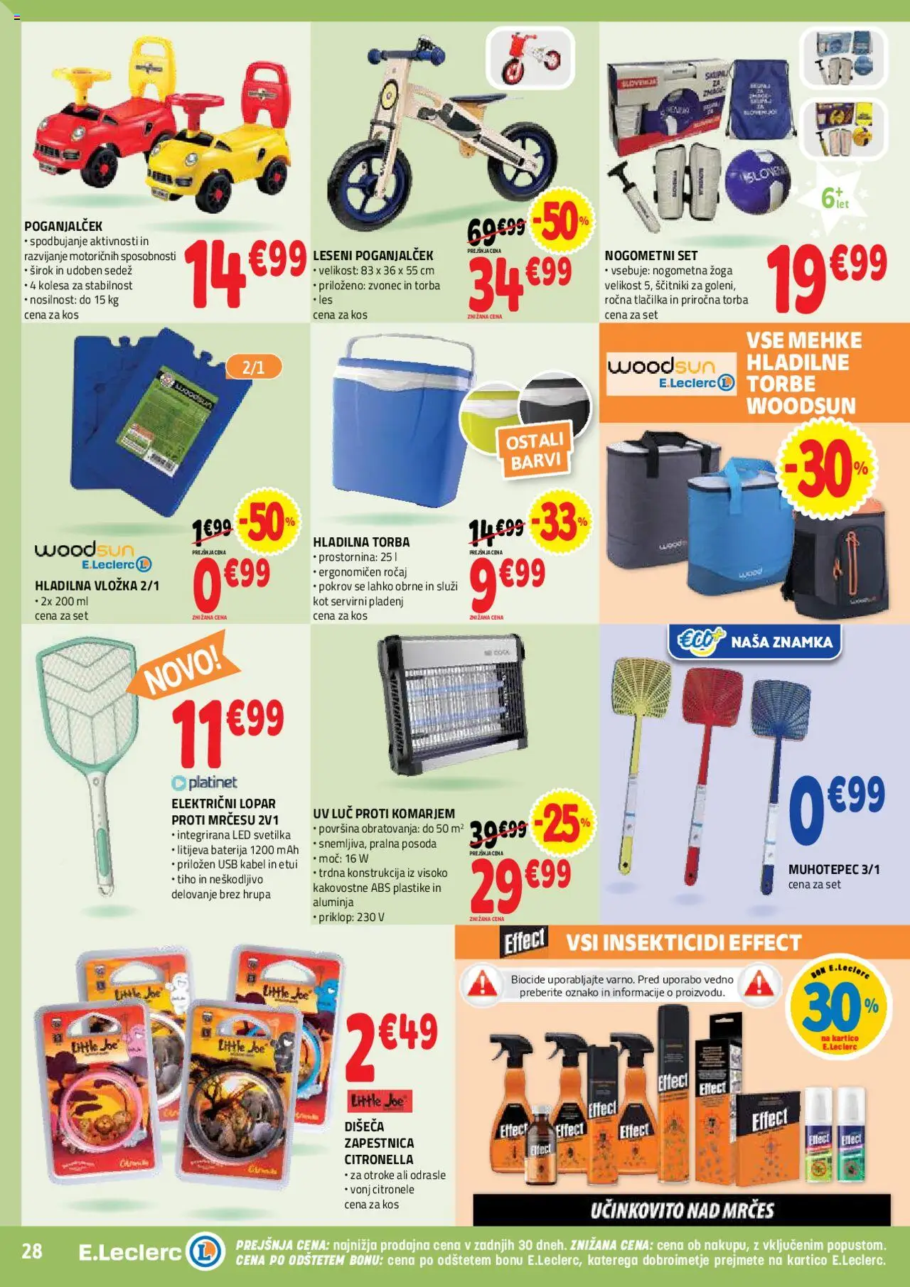 E.leclerc katalog │ velja od 30.07.2025 | Stran: 28 | Izdelki: Led svetilka, Torba, Zapestnica, Ščitniki