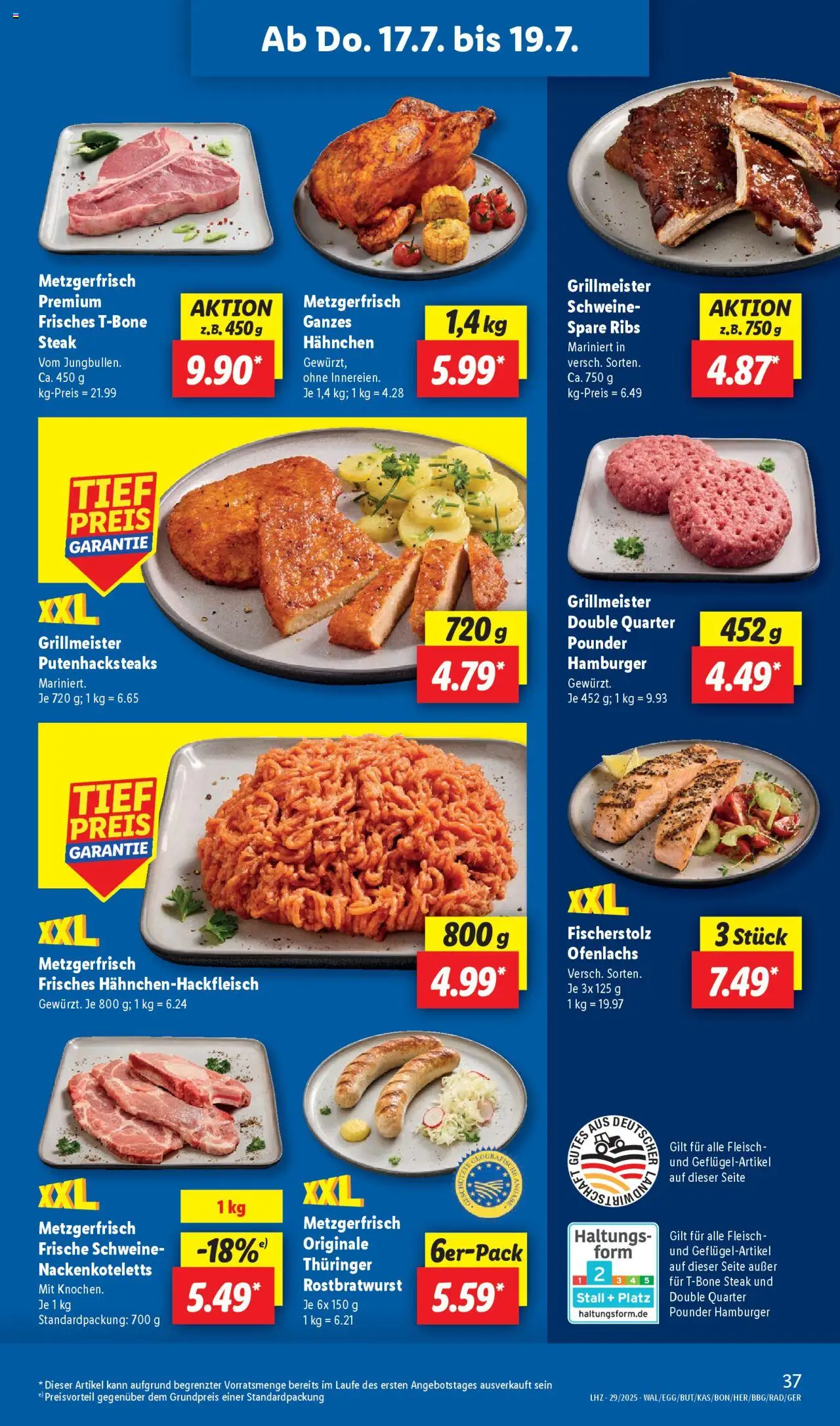 Lidl Prospekt Bernsdorf - gültig ab dem 14.07.2025 | Seite: 55 | Produkte: Hahnchen, Spare ribs, Steak, Fleisch