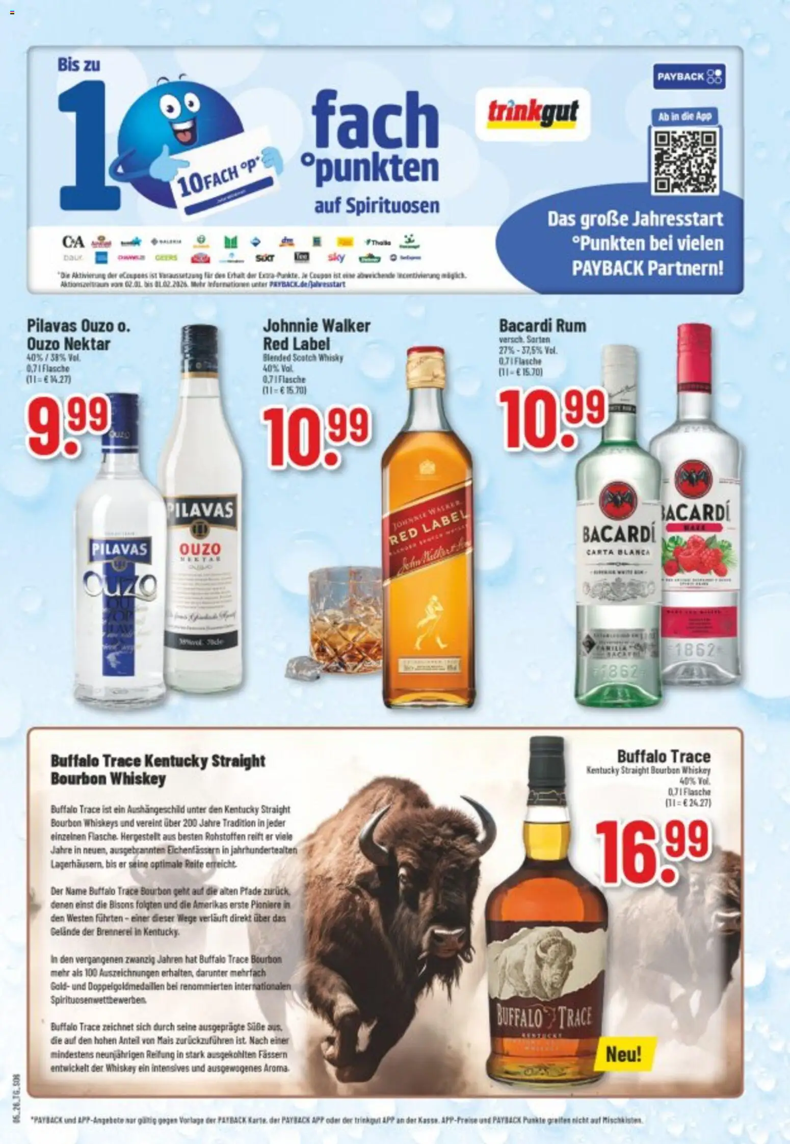 Trinkgut Prospekt 	 – gültig ab 26.01.2026 | Seite: 8 | Produkte: Bacardi, Ouzo, Rum, Johnnie walker