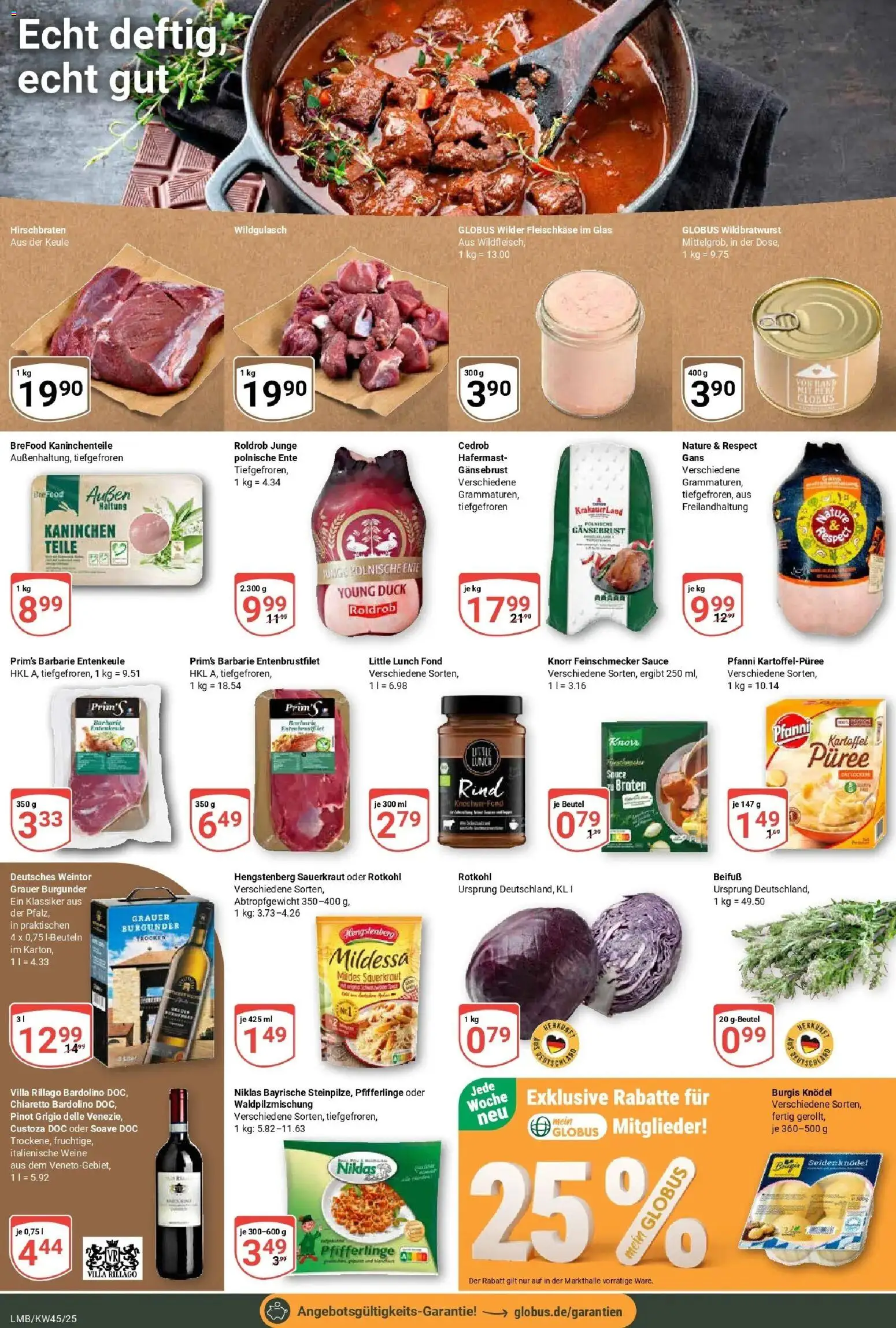 Globus prospekt Limburg	 – gültig ab 02.11.2025 | Seite: 12 | Produkte: Rotkohl, Kaninchen, Knorr, Pfifferlinge