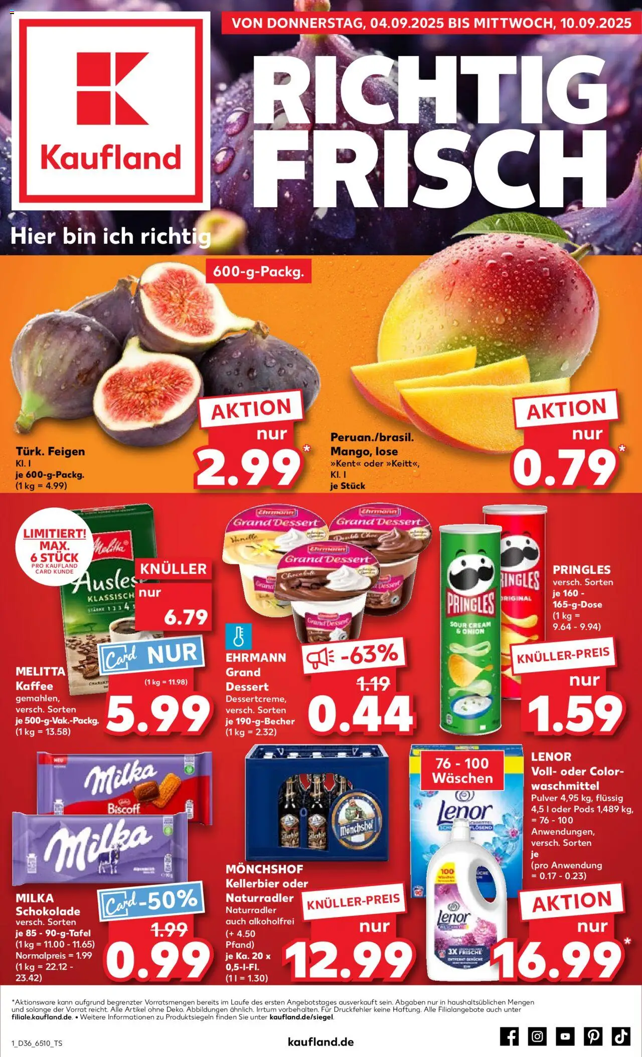 Kaufland prospekt Bremen	 - gültig ab dem 04.09.2025 | Seite: 1 | Produkte: Ehrmann grand dessert, Milka schokolade, Pringles, Chips