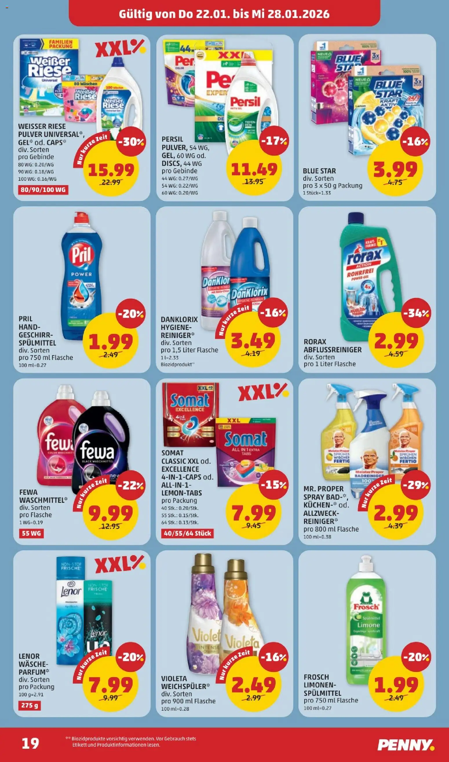 Penny Markt Flugblatt gültig ab 22.01.2026 | Seite: 19 | Produkte: Bad, Waschmittel
