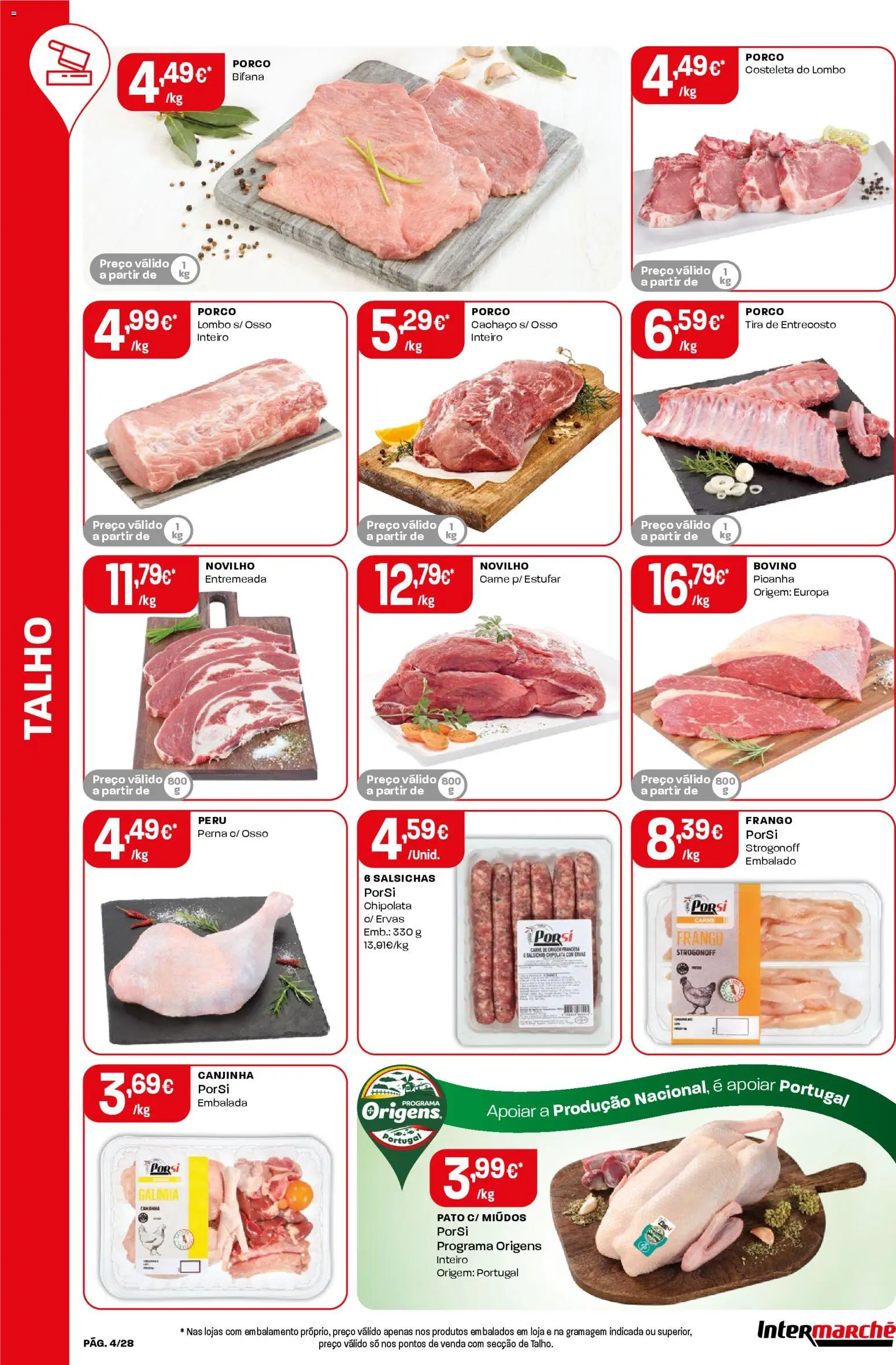 Intermarché Folheto Contact │ válido de 19.03.2026 | Página: 4 | Produtos: Frango, Peru, Lombo, Carne