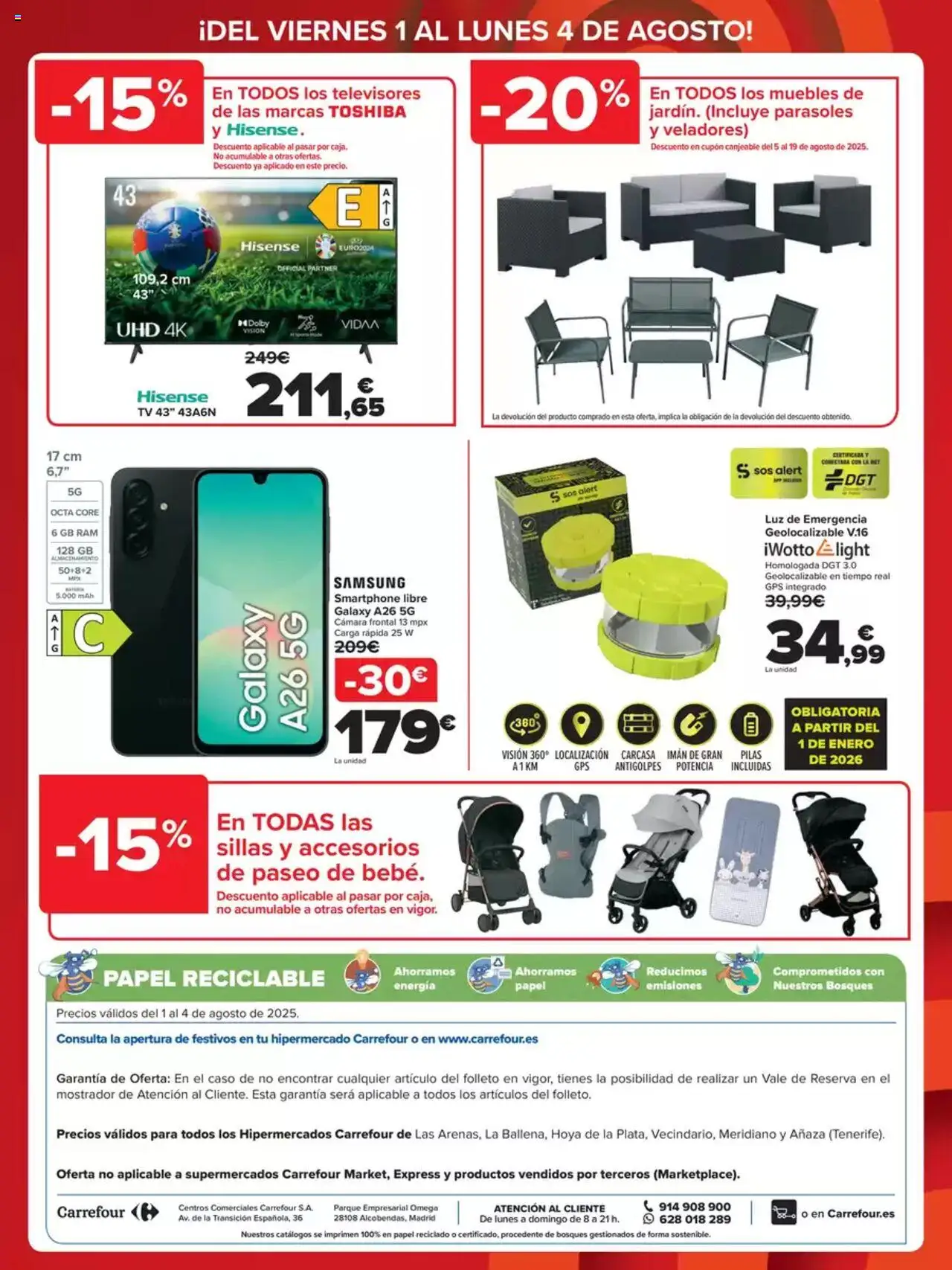 Carrefour folleto │ válido desde el 01.08.2025 | Página: 4 | Productos: Smartphone, Muebles, Cámara, Almacenaje