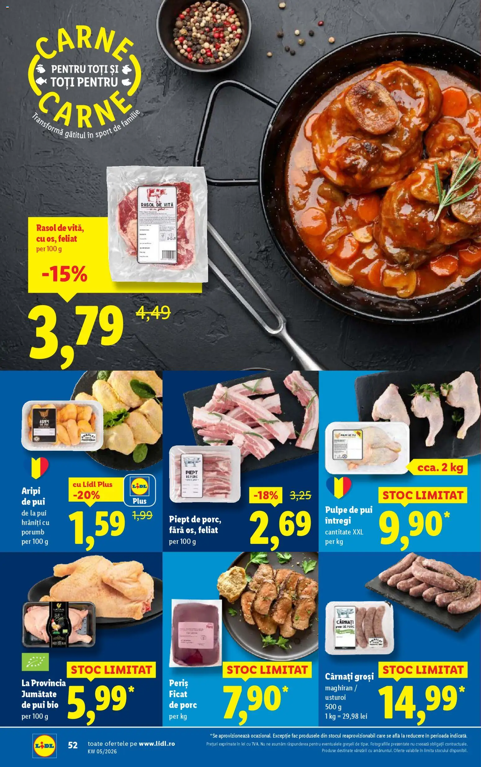 Noul catalog Lidl – valabil de la 26.01.2026 | Pagină: 52 | Produse: Şerit ödül, Hacıyatmaz Kedi Oyuncağı, Porumb, Usturoi