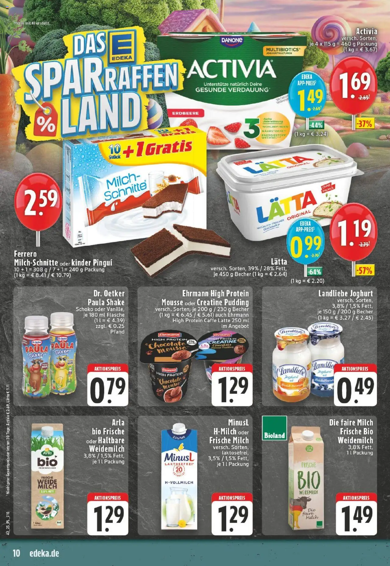 Edeka prospekt Dinslaken	 – gültig ab 13.10.2025 | Seite: 10 | Produkte: Activia, Milch, Joghurt, Lätta