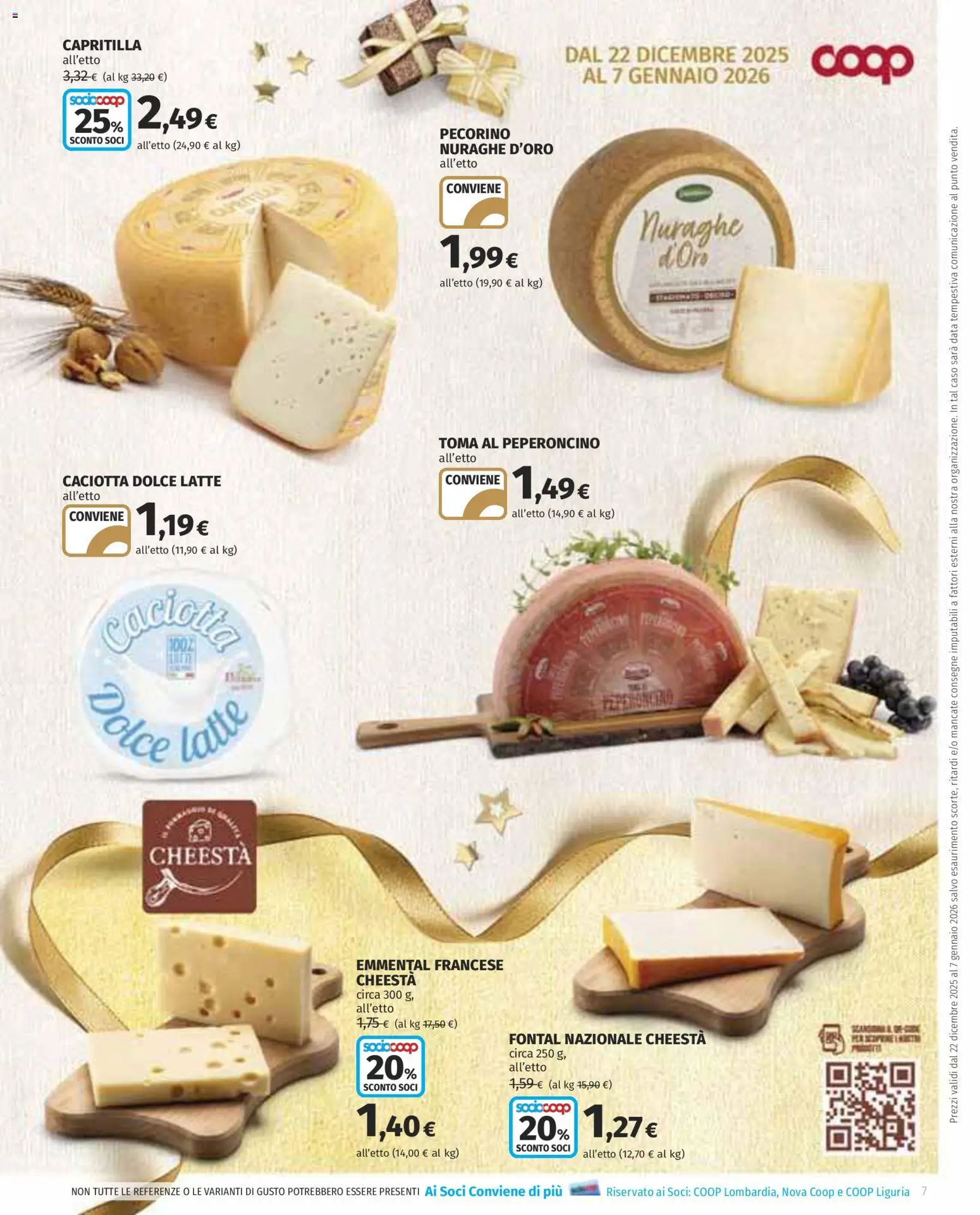 Volantino COOP del 22.12.2025 | Pagina: 7 | Prodotti: Peperoncino, Data, Pecorino, Emmental