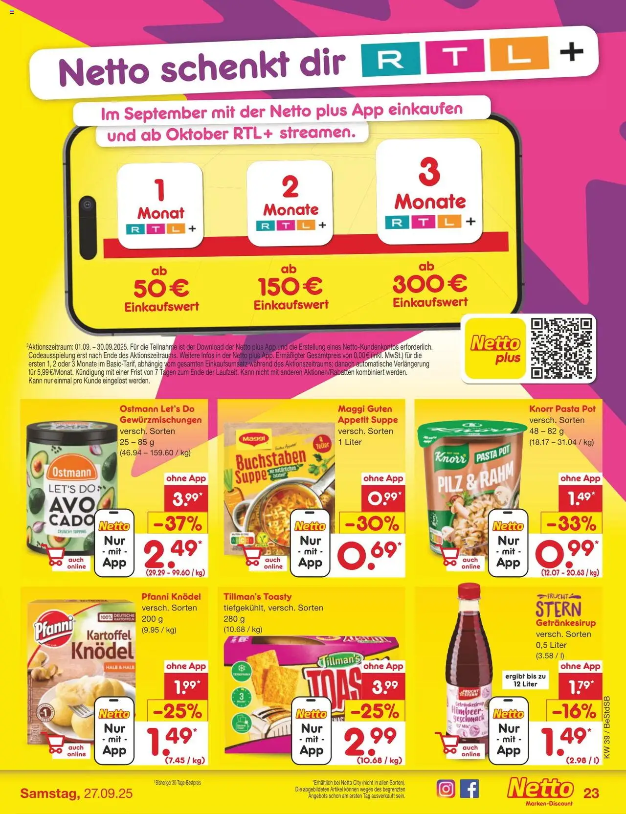 Netto Marken-Discount Prospekt 	 – gültig ab 22.09.2025 | Seite: 25 | Produkte: Maggi, Knorr, Kartoffeln, Pasta