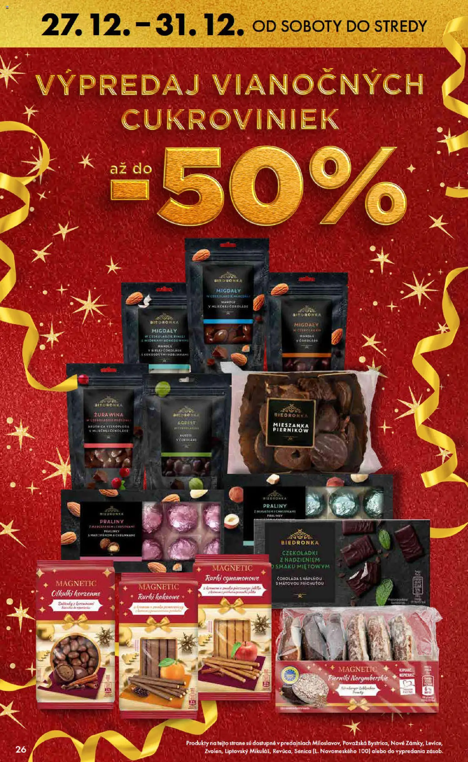 Nové Biedronka akcie – leták je platný od 27.12.2025 | Strana: 26 | Produkty: Čokoláda, Mandle