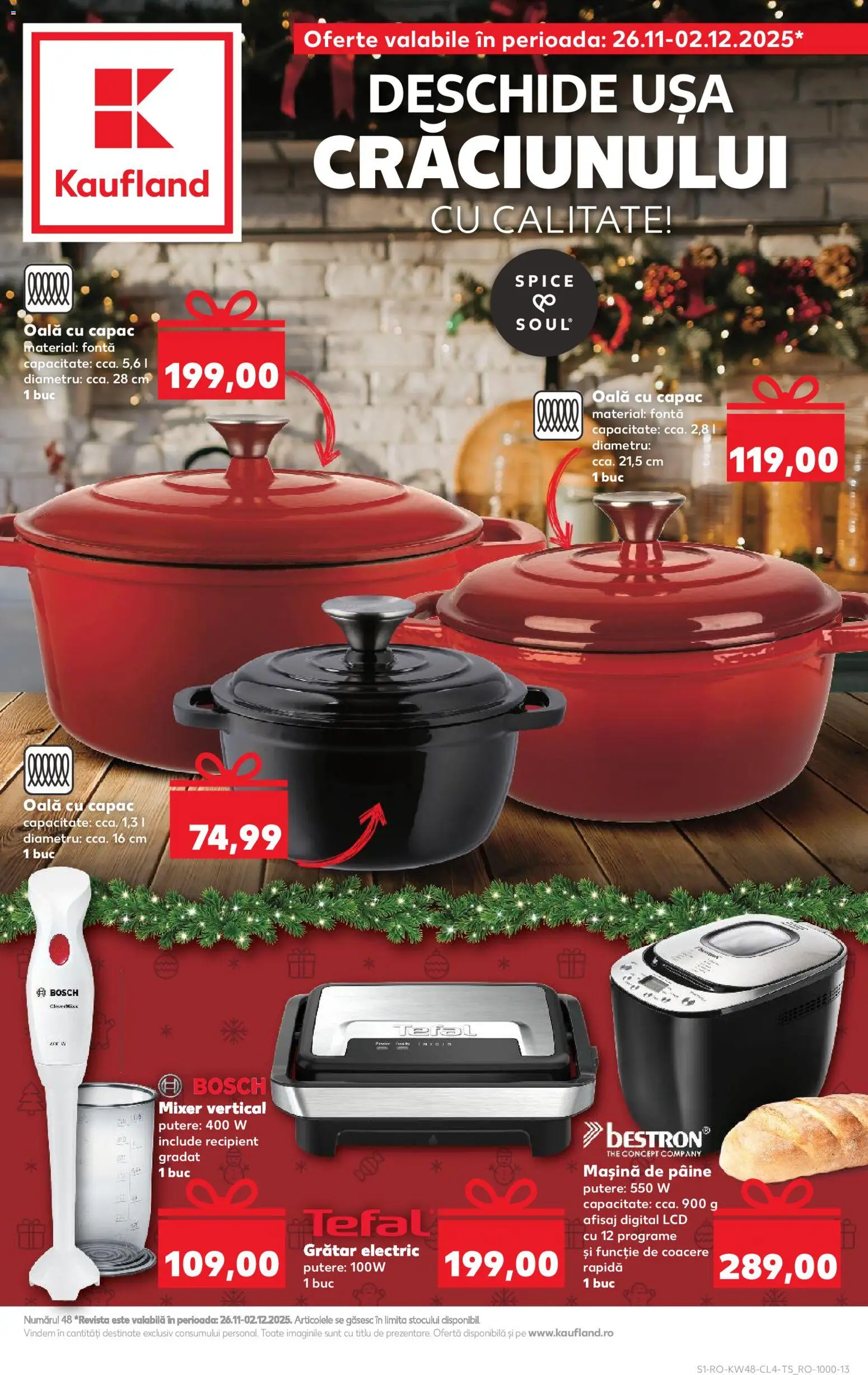 Noul catalog Kaufland – valabil de la 26.11.2025 | Pagină: 1 | Produse: Grill, Oală, Mixer, Pâine