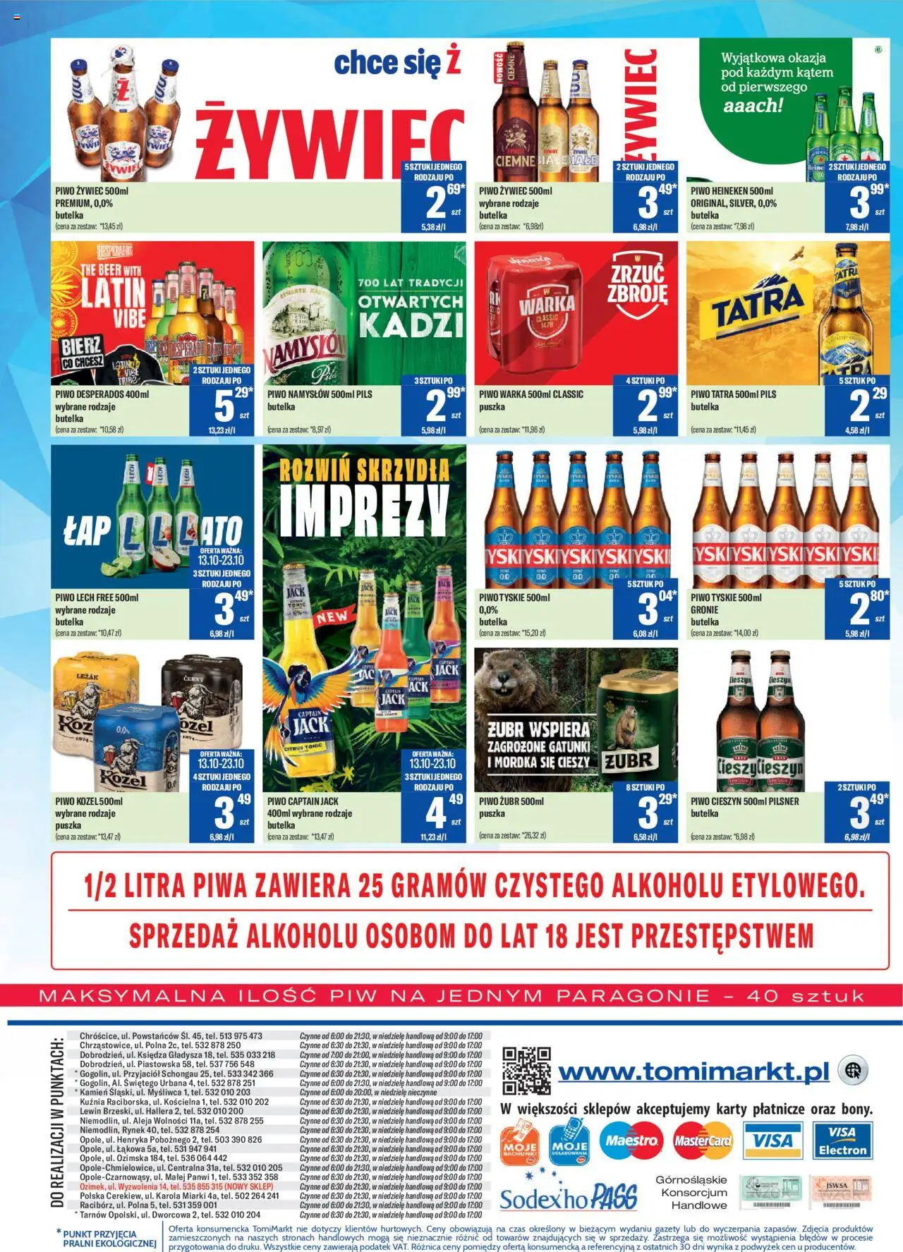 TomiMarkt Gazetka od 10.10.2025 | Strona: 8 | Produkty: Warka, Piwo kozel, Piwo Namysłów, Heineken