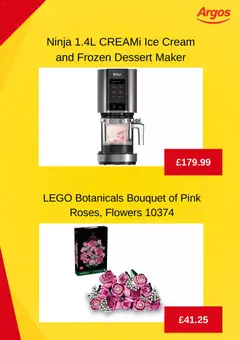 Preview of Argos - Weekly offers valid from 10.02.2026 | Page: 3 | Products: Roses, Lego, Cream, Ice cream