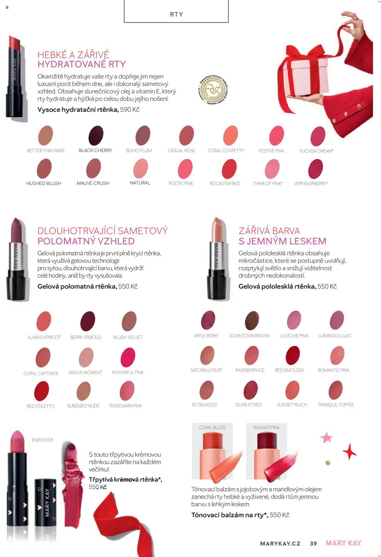 Mary Kay kniha o kráse od 01.10.2025 | Strana: 39 | Produkty: Olej, Balzám na rty, Apple, Slunečnicový olej