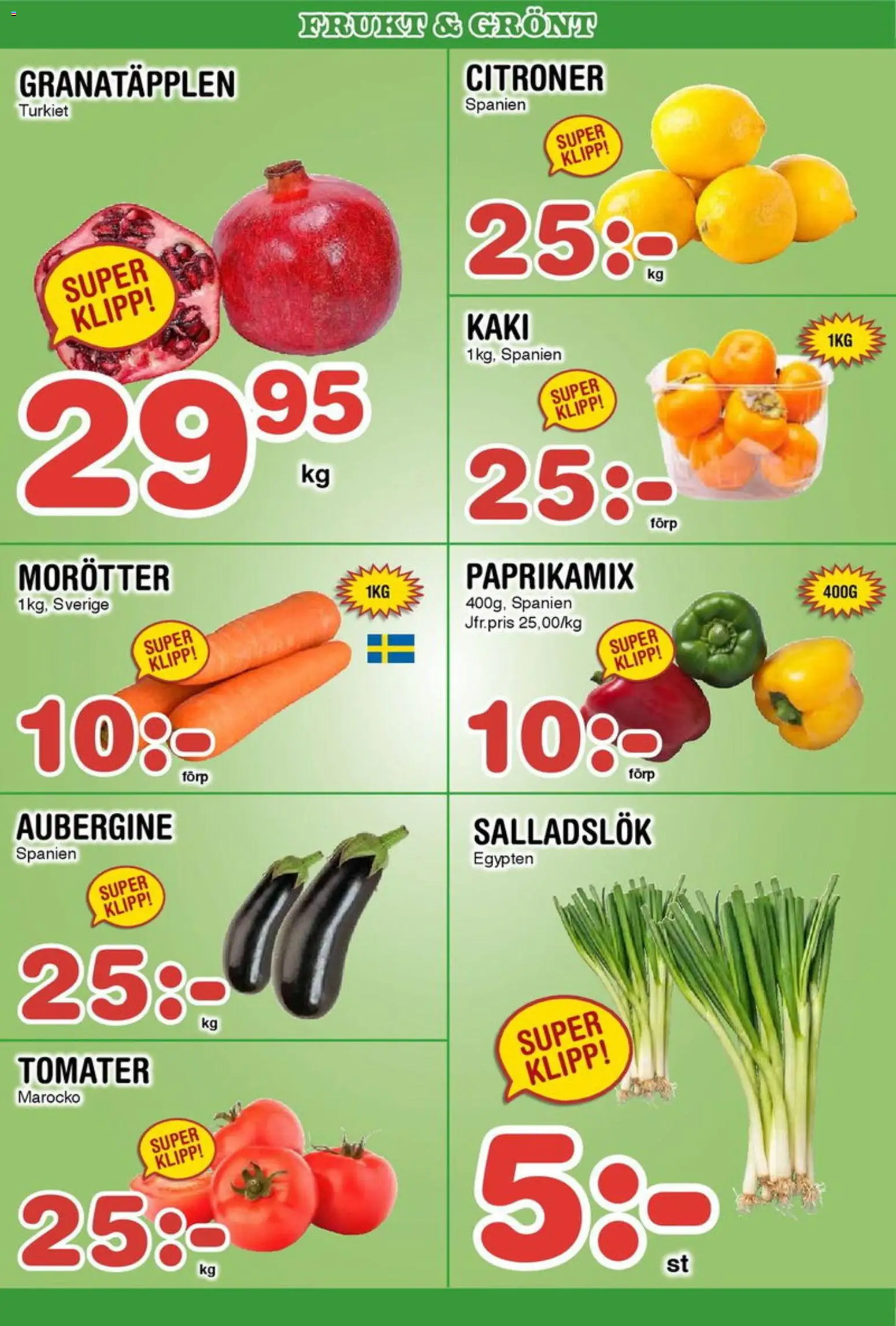 Nya Pulsen reklamblad aktuell från 03.11.2025 | Sida: 7 | Produkter: Tomater, Salladslök, Aubergine