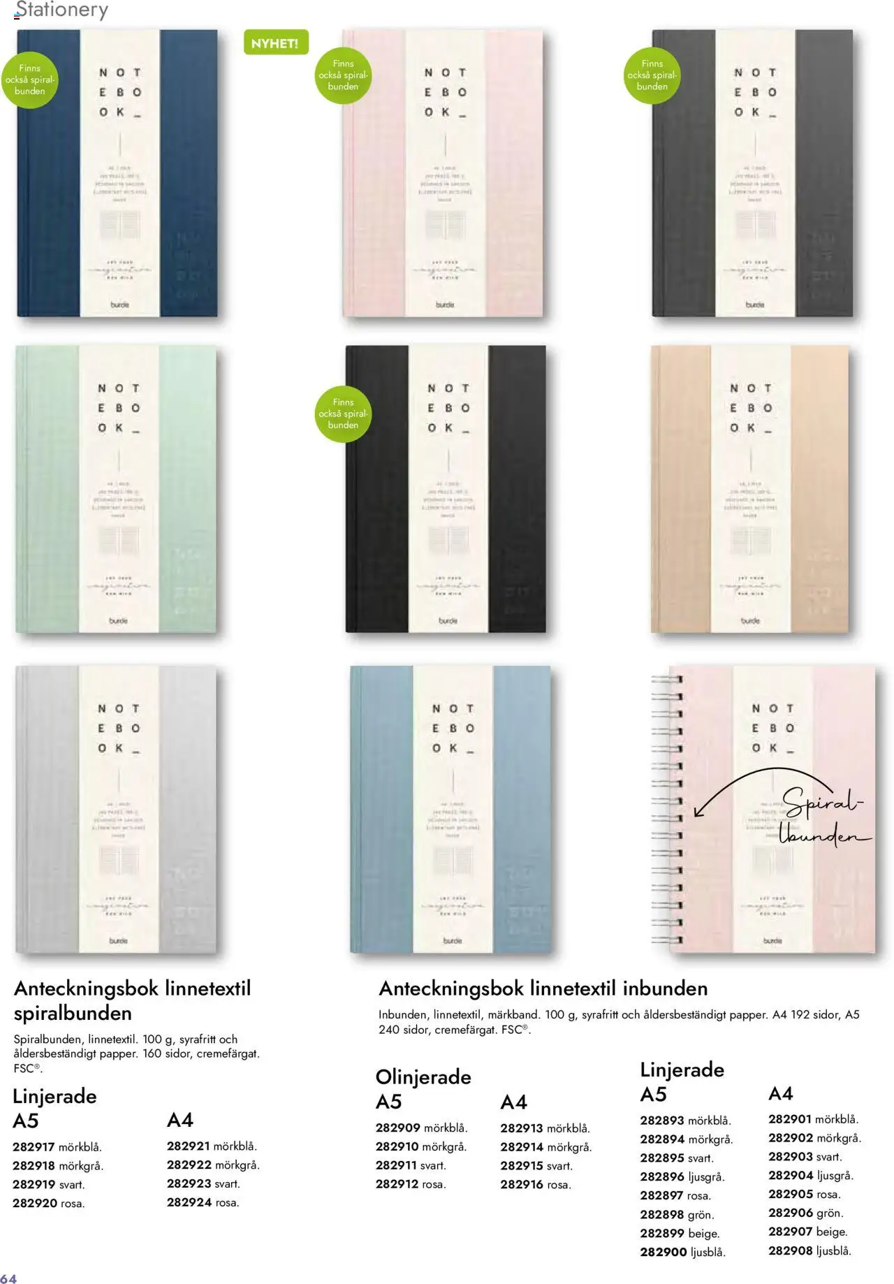 Lyreco reklamblad aktuell från 27.08.2024 | Sida: 64 | Produkter: Anteckningsbok