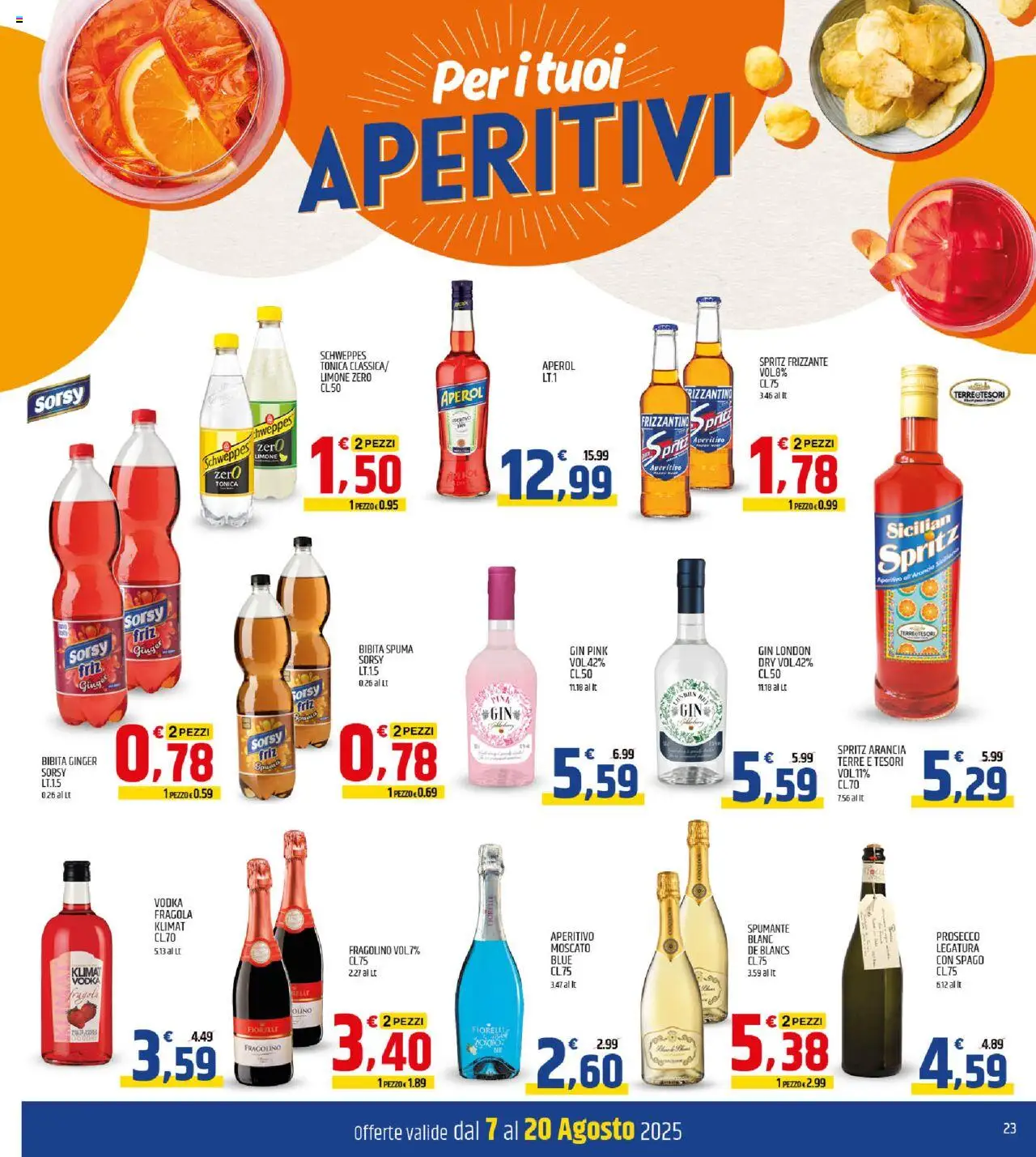 Volantino ARD Discount del 07.08.2025 | Pagina: 23 | Prodotti: Vodka, Limone, Spumante, Bibita