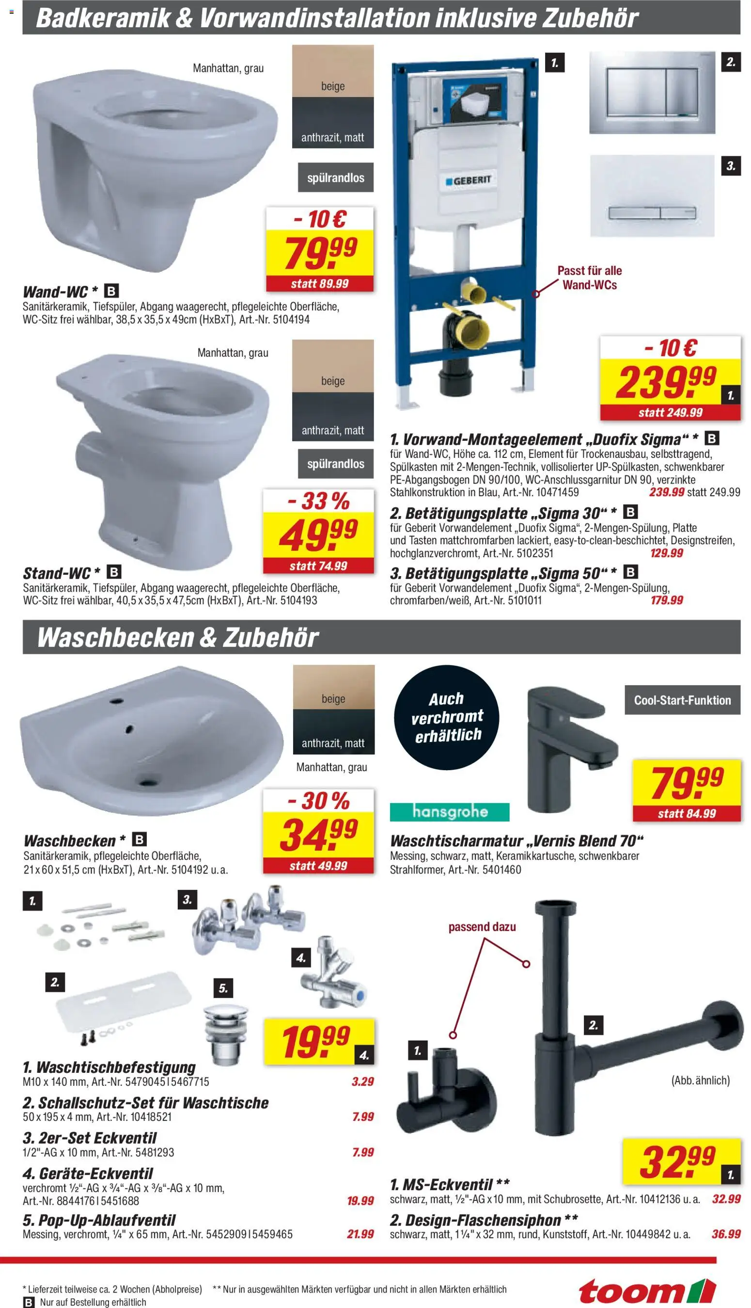 Toom Baumarkt Prospekt 	 – gültig ab 21.02.2026 | Seite: 17 | Produkte: Waschbecken