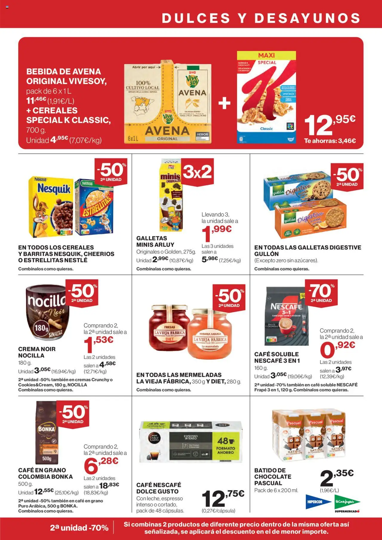 Hipercor catálogo │ válido desde el 19.06.2025 | Página: 17 | Productos: Leche, Fresas, Bebida de avena, Μηχανή καφέ