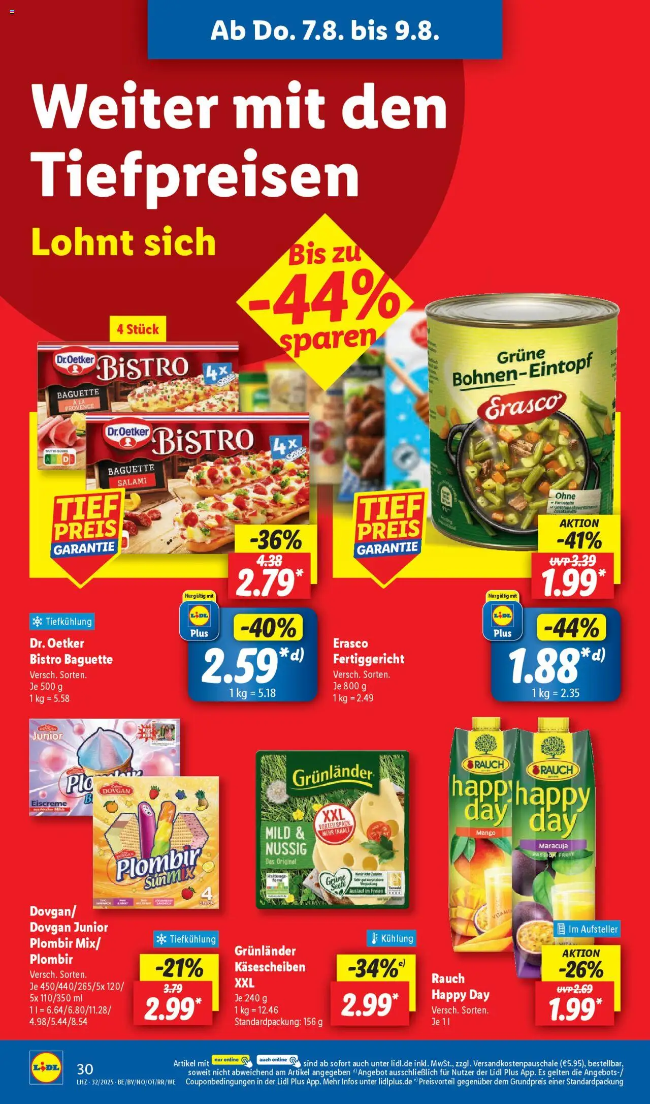 Lidl Prospekt Aarbergen - gültig ab dem 04.08.2025 | Seite: 54 | Produkte: Baguette, Eiscreme, Salami, Erasco