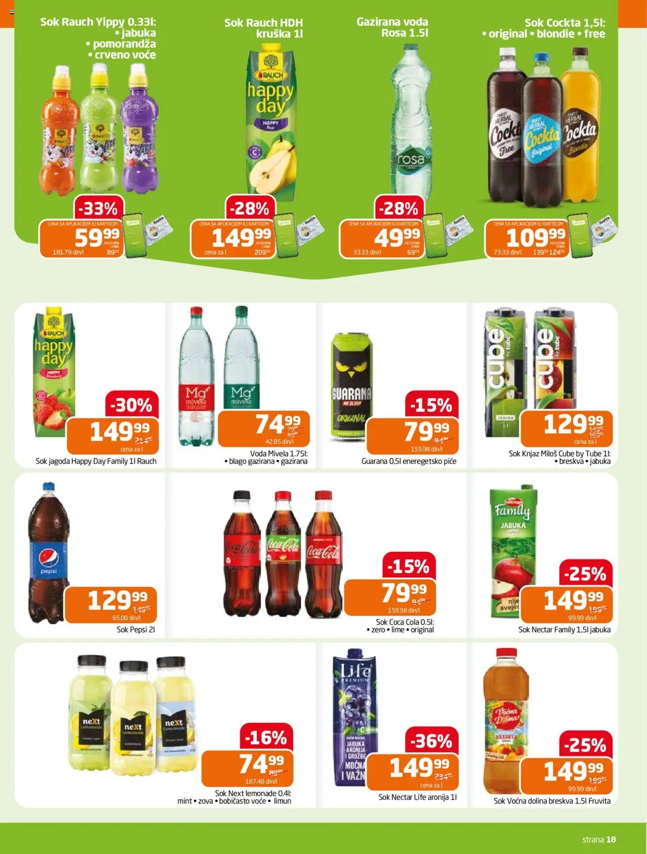 Gomex katalog - važi od 04.06.2025 | Strana: 18 | Proizvode: Fruvita, Pomorandza, Guarana, Pepsi
