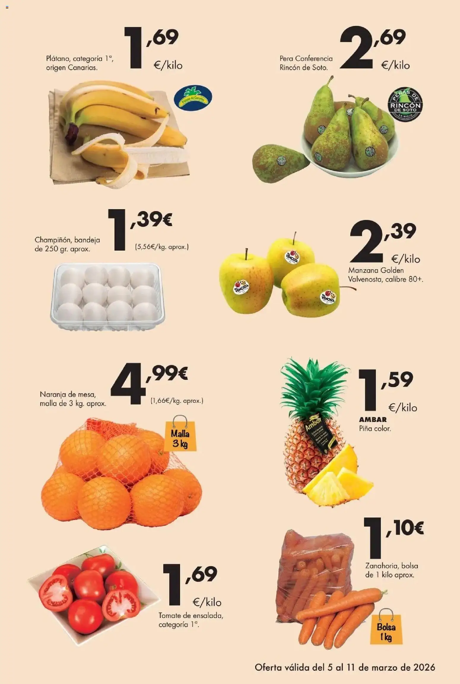 Lupa Supermercados - Tus vecinos de confianza │ válido desde el 05.03.2026 | Página: 6 | Productos: Piña, Manzana, Bolsa, Bandeja