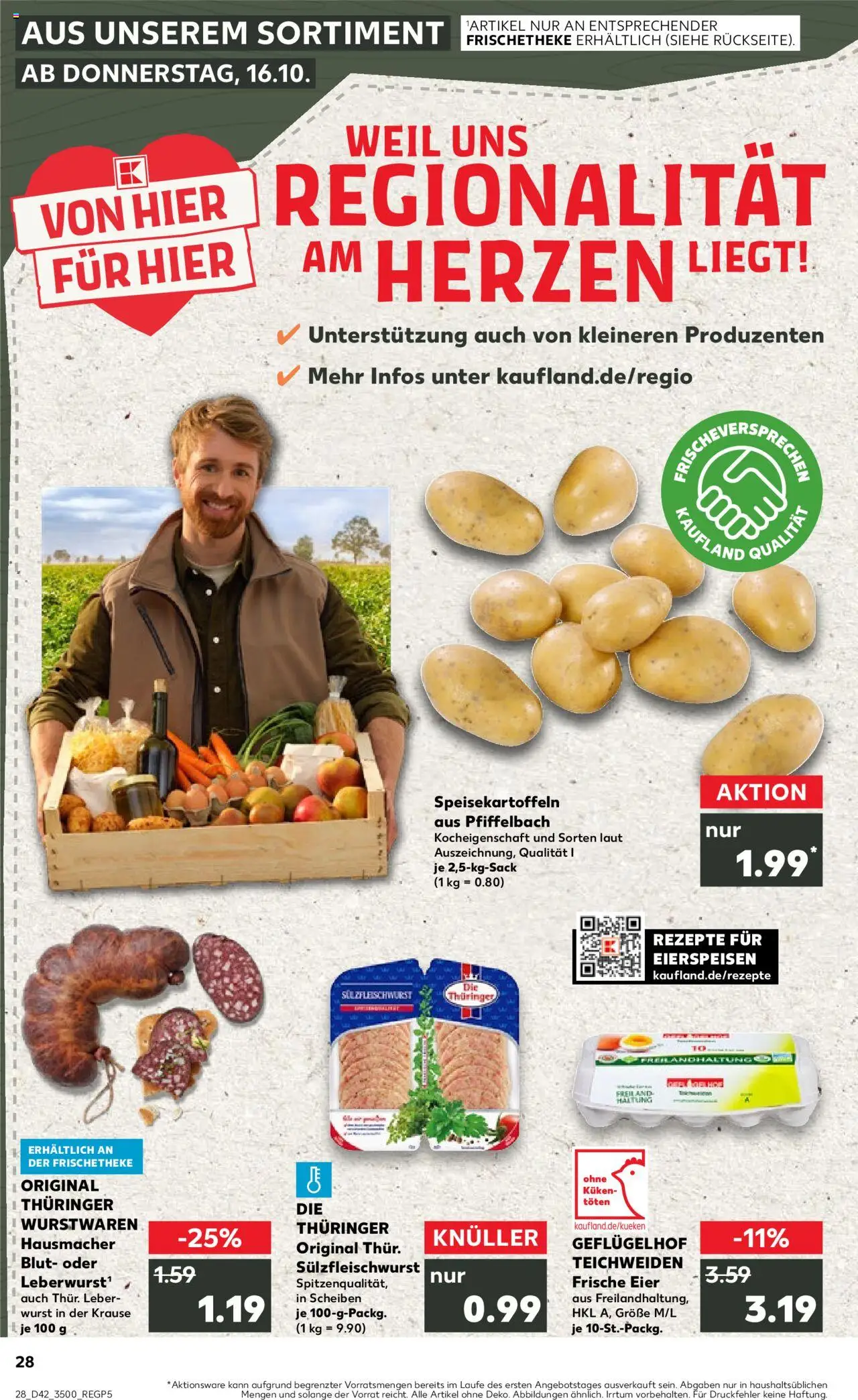 Kaufland prospekt Jena	 – gültig ab 16.10.2025 | Seite: 28 | Produkte: Eier, Wurst