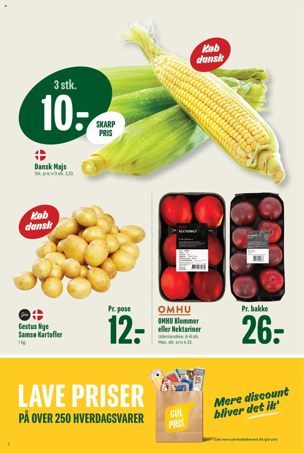 Min Købmand Tilbudsavis gyldig fra 22.08.2025 | Side: 2 | Produkter: Kartofler, Blommer, Majs, Søm