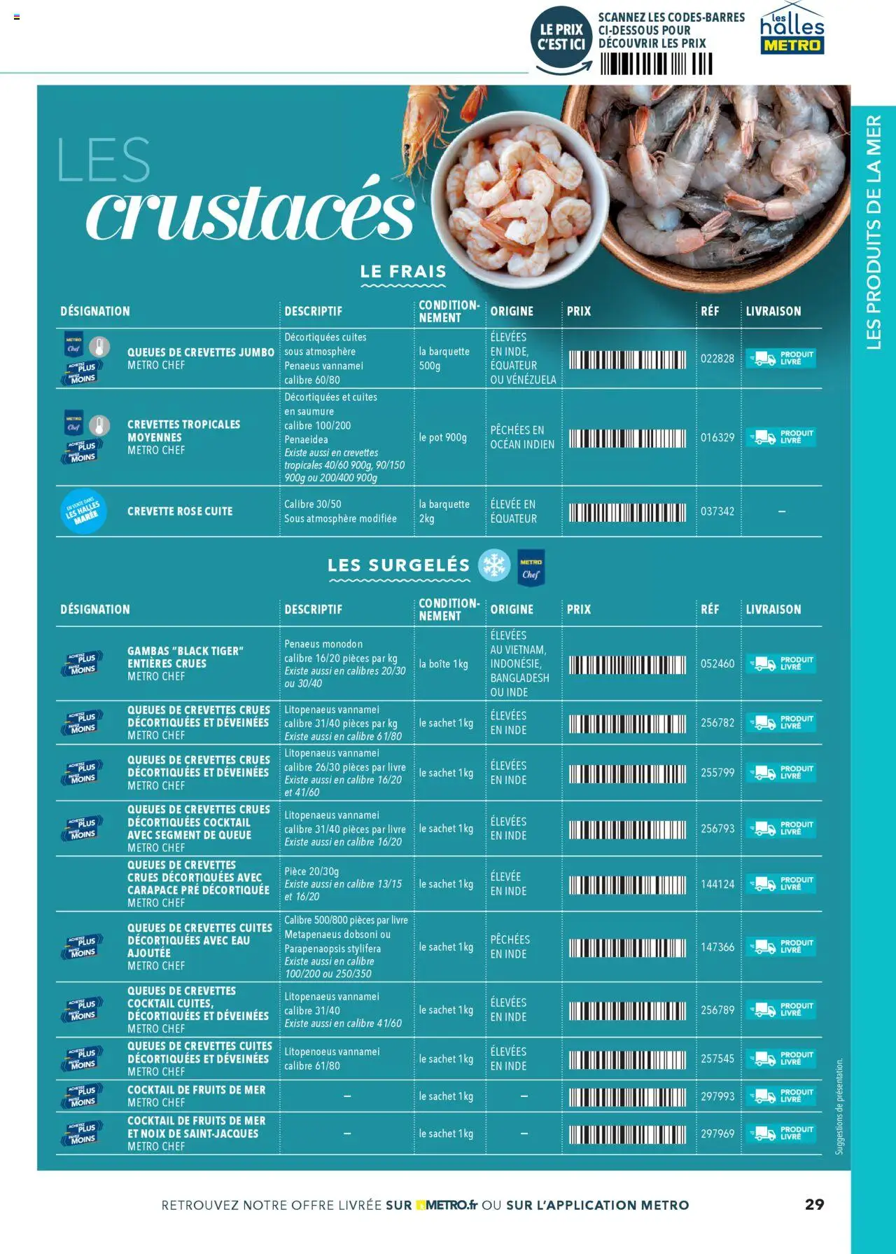  | Page: 29 | Produits: Crevettes, Crevettes crues, Livre, Noix