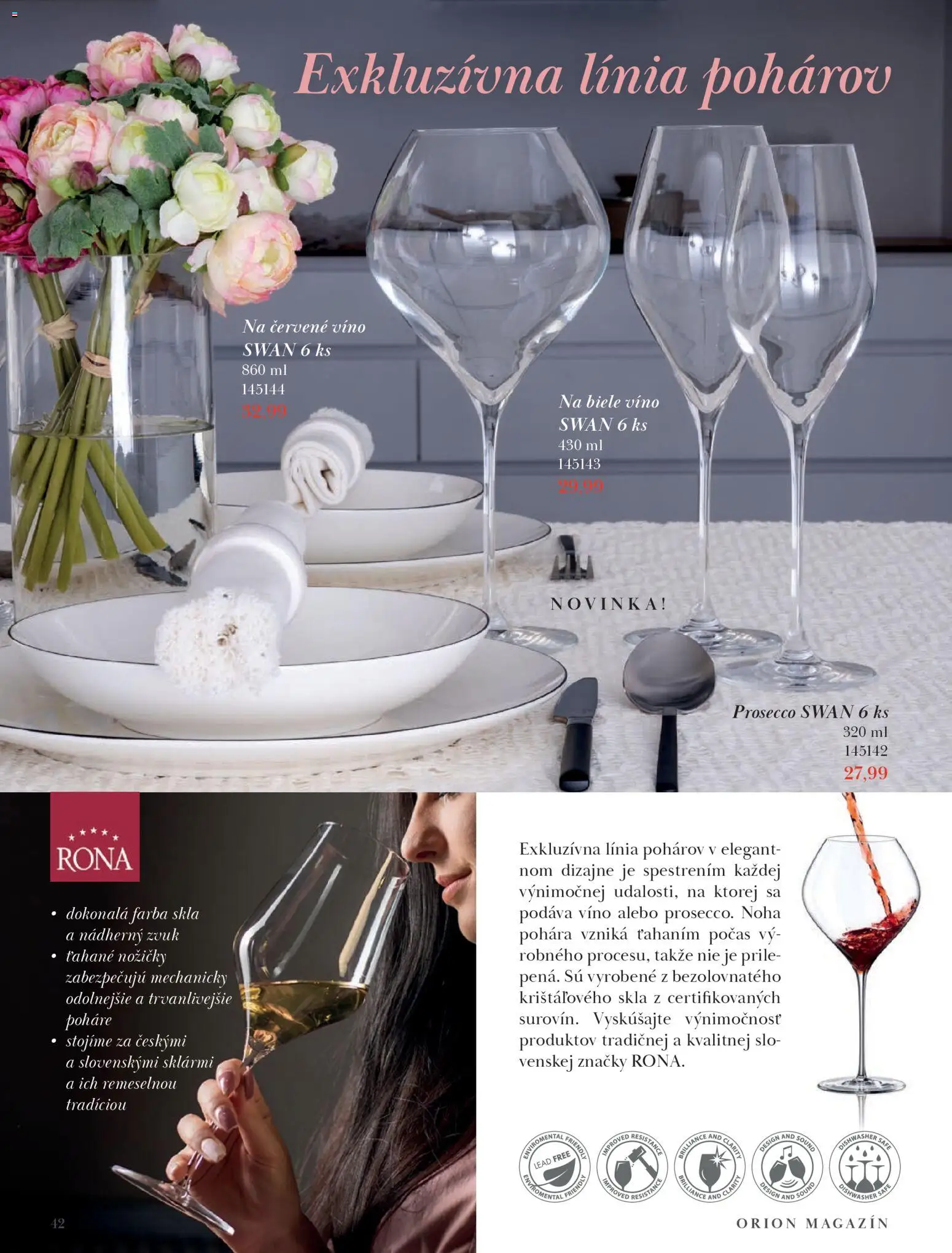 Nové Orion akcie – leták je platný od 09.03.2026 | Strana: 42 | Produkty: Biele víno, Víno, Prosecco, Červené víno