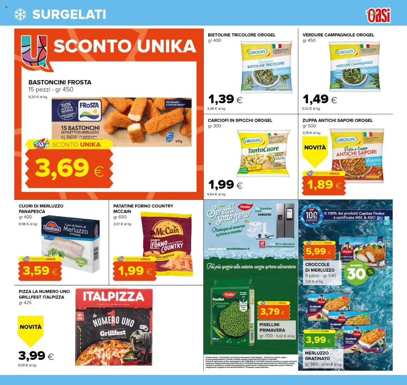 Volantino Oasi del 23.10.2025 | Pagina: 15 | Prodotti: Pizza, Patatine, Verdure, Samsung