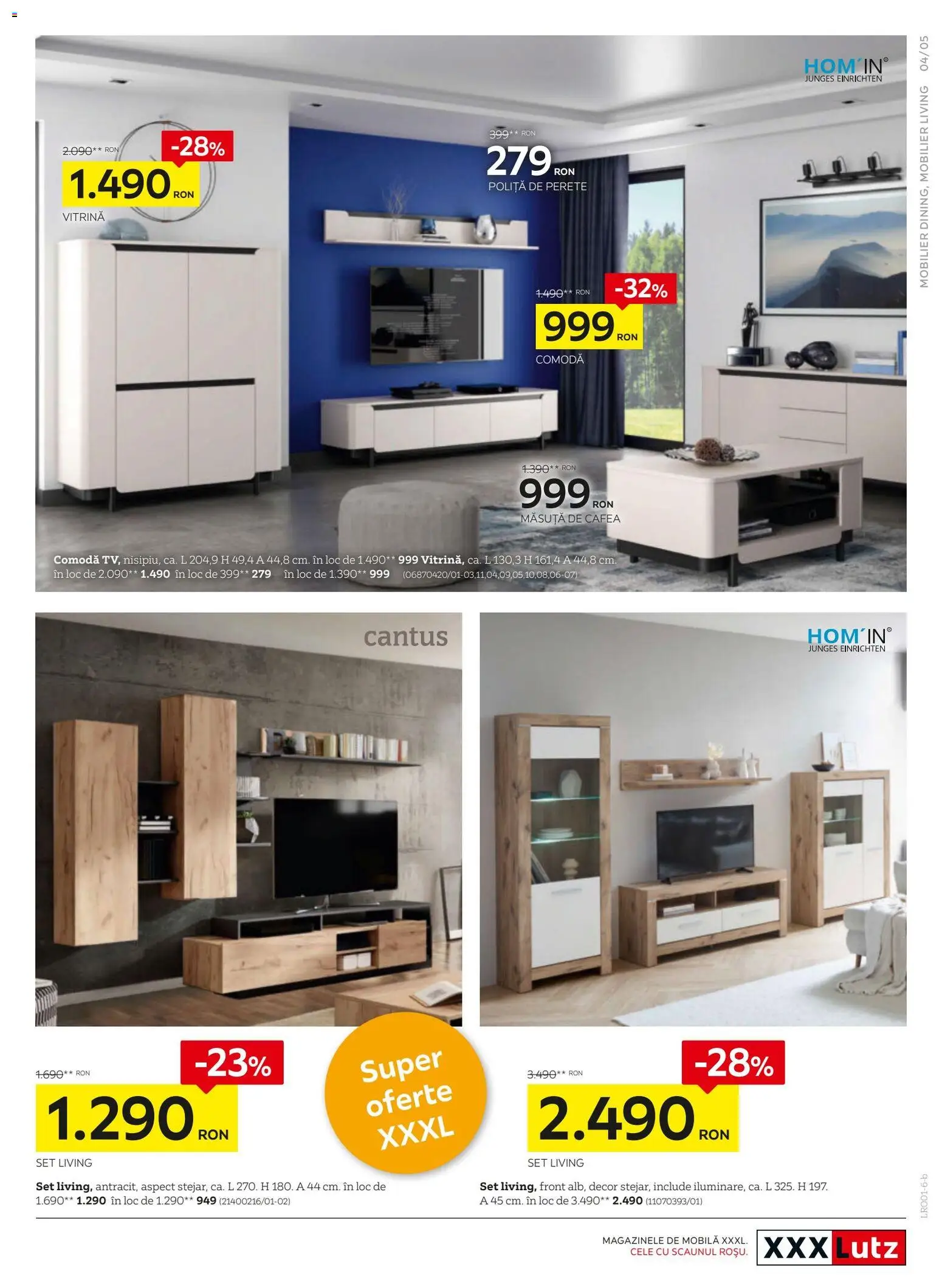 Noul catalog XXXLutz – valabil de la 19.01.2026 | Pagină: 5 | Produse: Măsuță de cafea, Comodă, Vitrină, Cafea