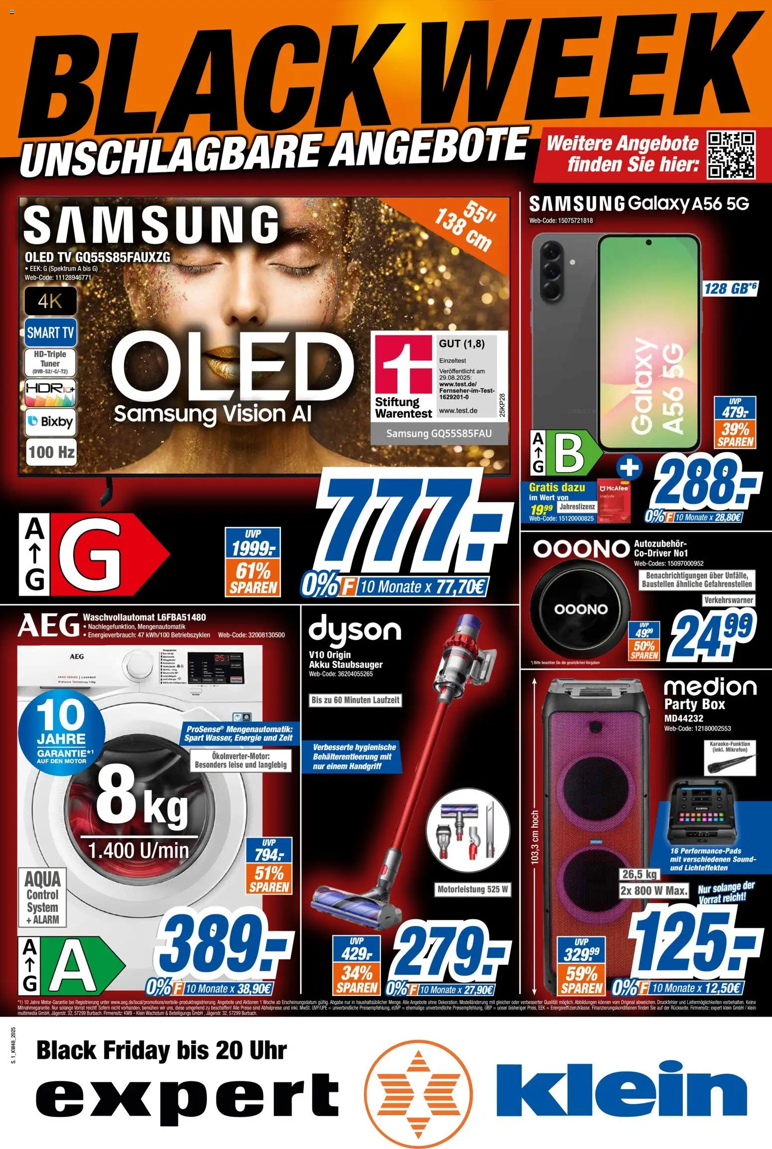 Expert - Black Friday – gültig ab 22.11.2025 | Seite: 1 | Produkte: Mikrofon, Dyson, Box, Smart TV