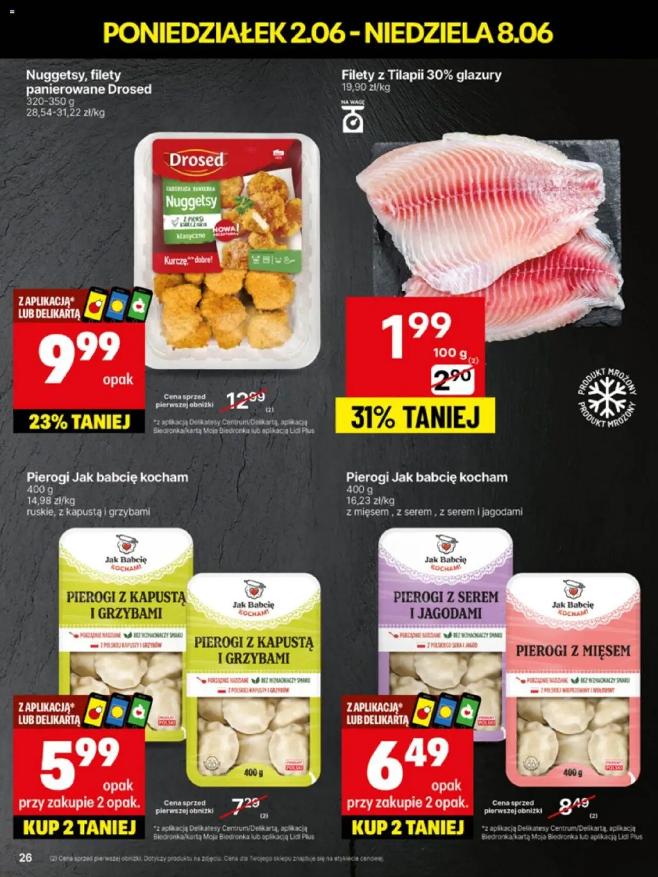 Delikatesy Centrum Gazetka - Sklepy Własne od 02.06.2025 | Strona: 26 | Produkty: Filety z kurczaka, Pierogi, Delikatesy, Nuggets