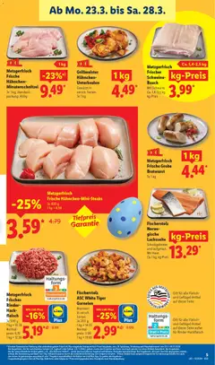 Lidl Prospekt ab 23.03.2026 gültig | Seite: 11 | Produkte: Hahnchen, Joghurt, Bratwurst, Garnelen