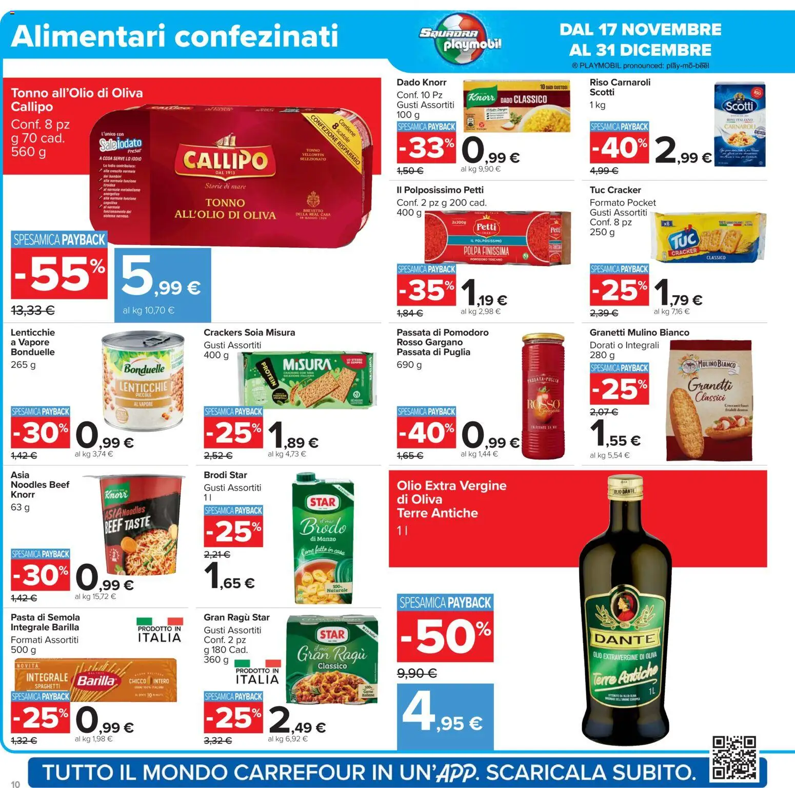 Volantino Carrefour del 02.12.2025 | Pagina: 10 | Prodotti: Lenticchie, Passata di pomodoro, Ragú, Tonno