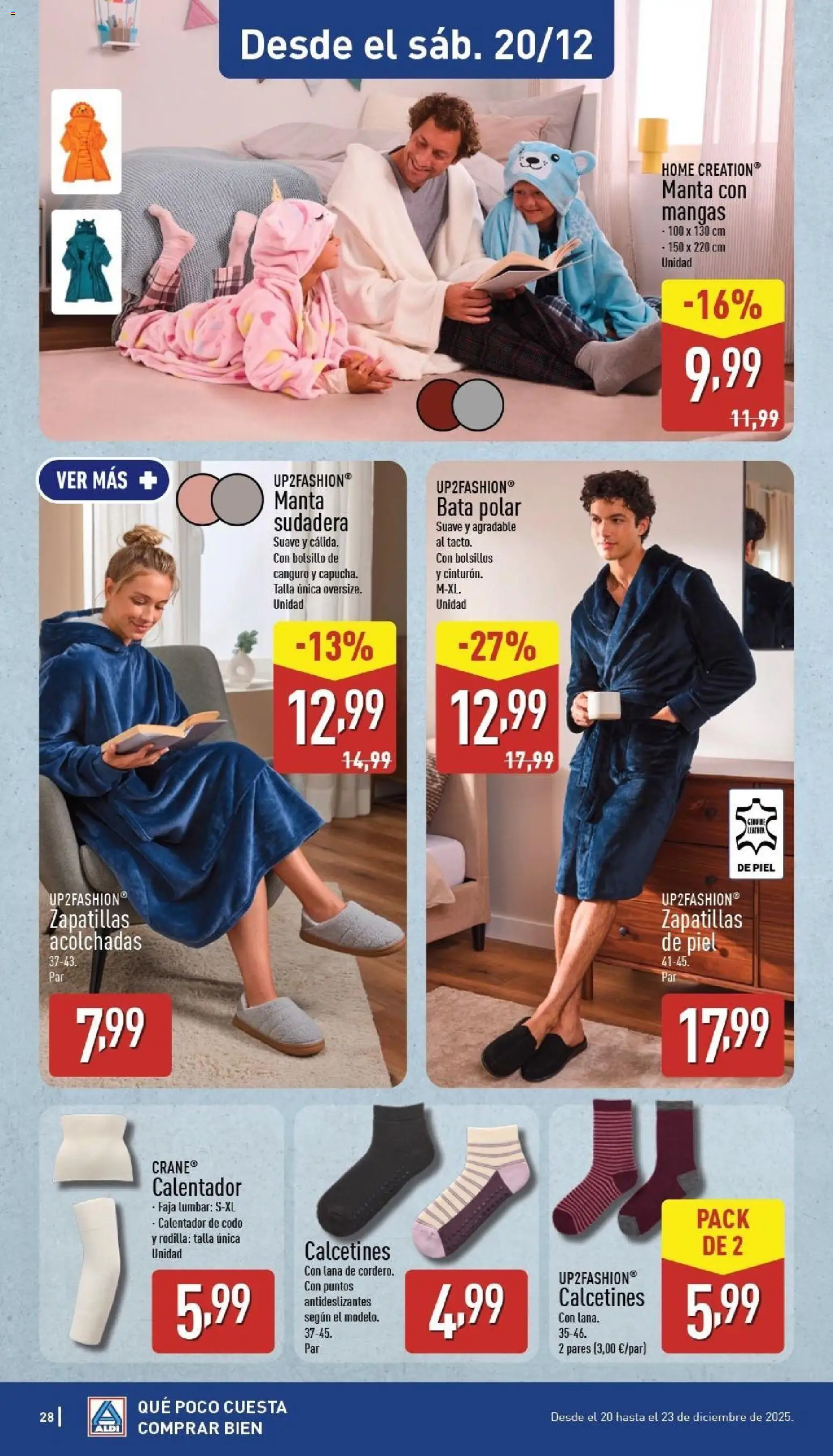 Aldi folleto Península │ válido desde el 15.12.2025 | Página: 28 | Productos: Sudadera, Zapatillas, Manta