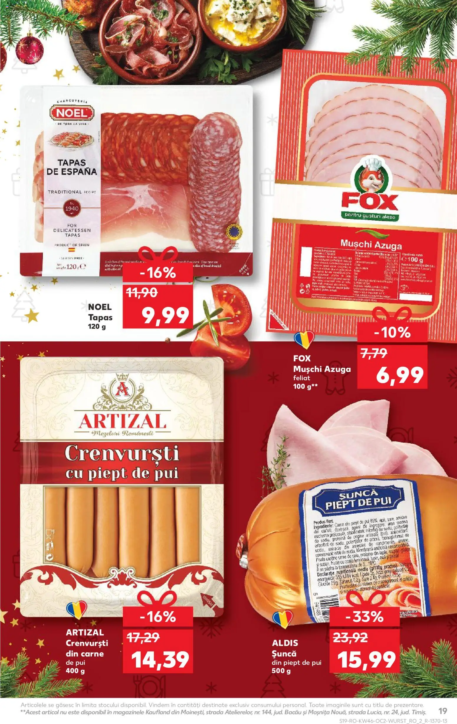 Noul catalog Kaufland – valabil de la 12.11.2025 | Pagină: 19 | Produse: Crenvurști, Șuncă, Carne De Pui, Sare