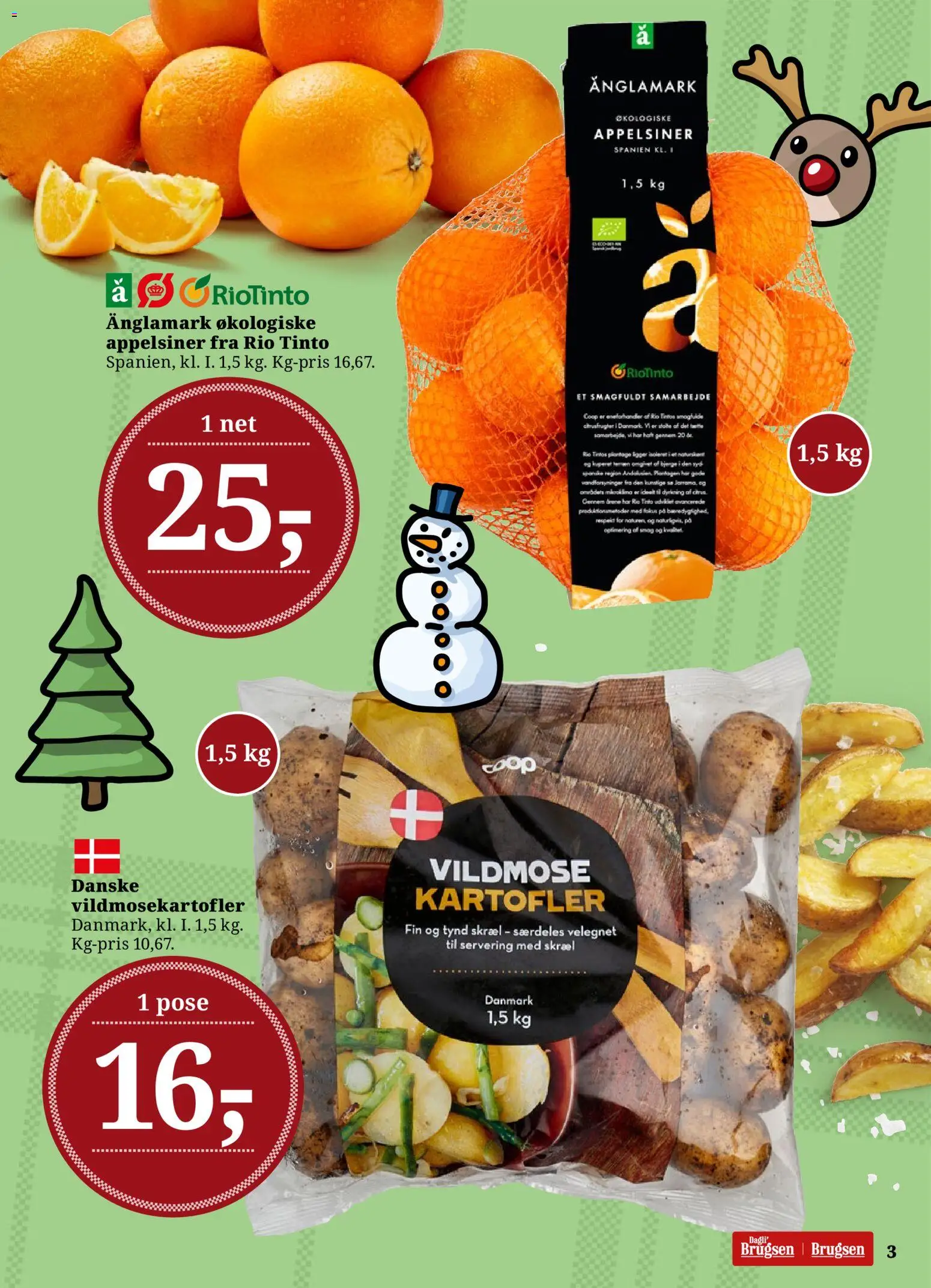Dagli'Brugsen tilbudsavis – gyldig fra 19.12.2025 | Side: 3 | Produkter: Appelsiner, Kartofler