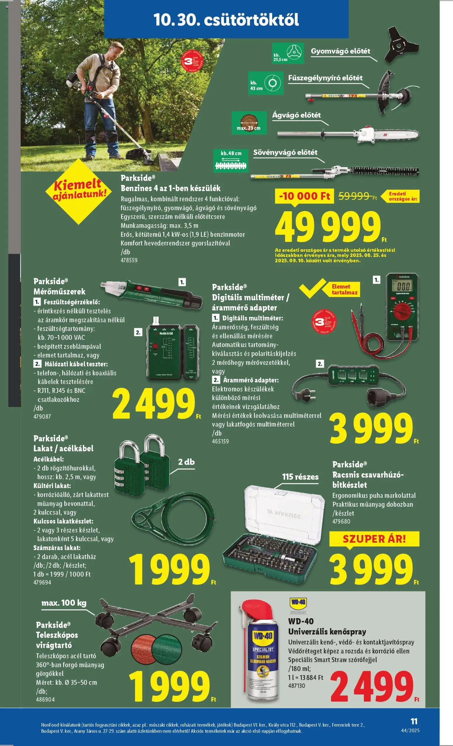 Lidl akciós ujság - amely érvényes a következő dátumtól: 30.10.2025 | Oldal: 11 | Termékek: Adapter, Játékok, Csavarhúzó, Ágvágó