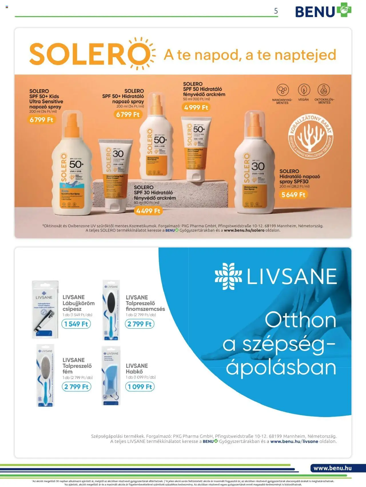 BENU Gyógyszertárak akciós ujság - amely érvényes a következő dátumtól: 01.07.2025 | Oldal: 5 | Termékek: Arckrém, Fényvédő, Vegán